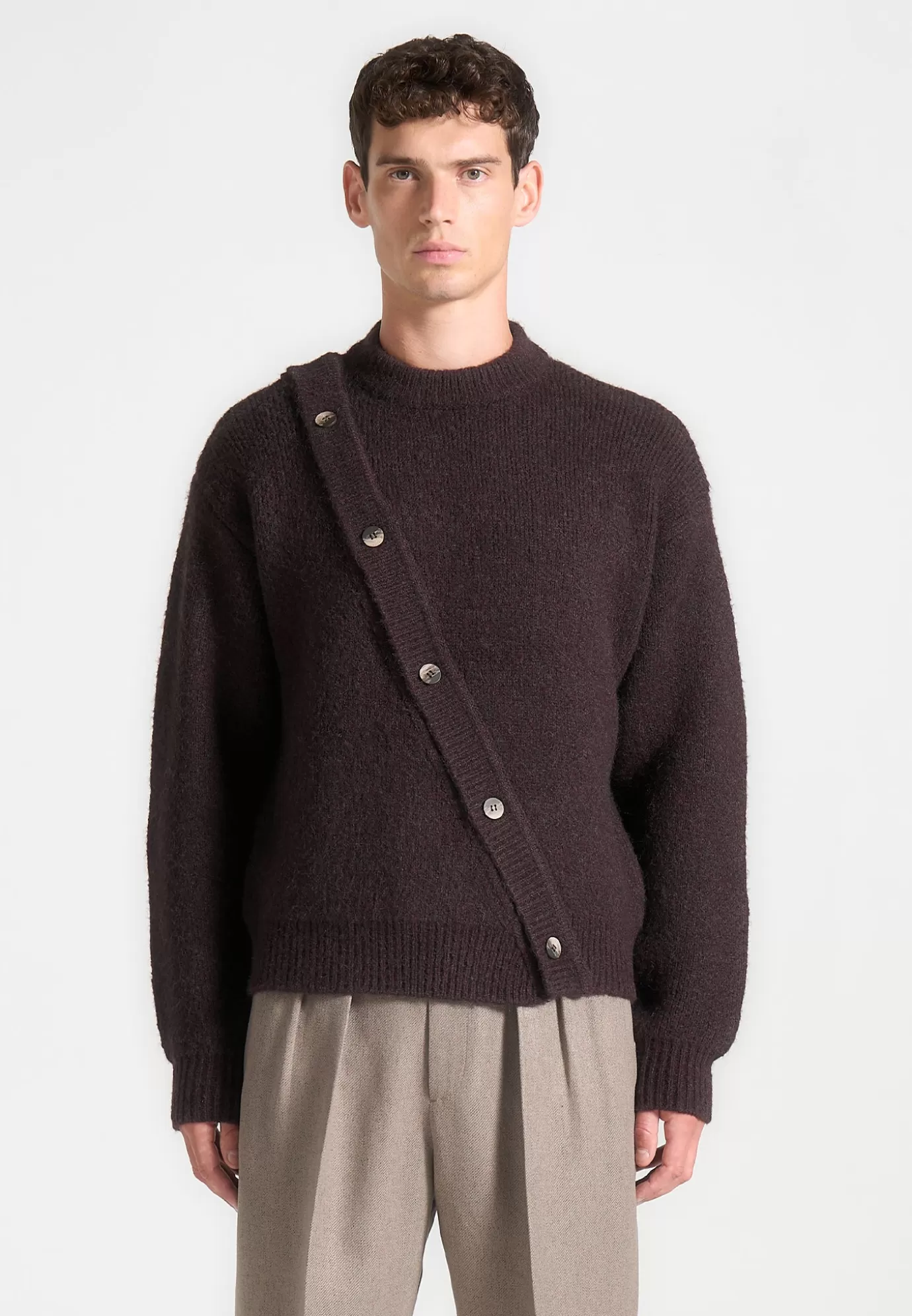 Store Asymmetric Brushed Wool Knit Jumper - Knitwear