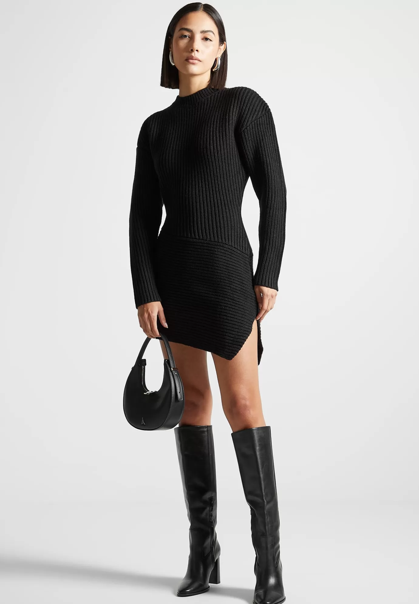 Sale Asymmetric Knit Jumper Dress - Knitwear