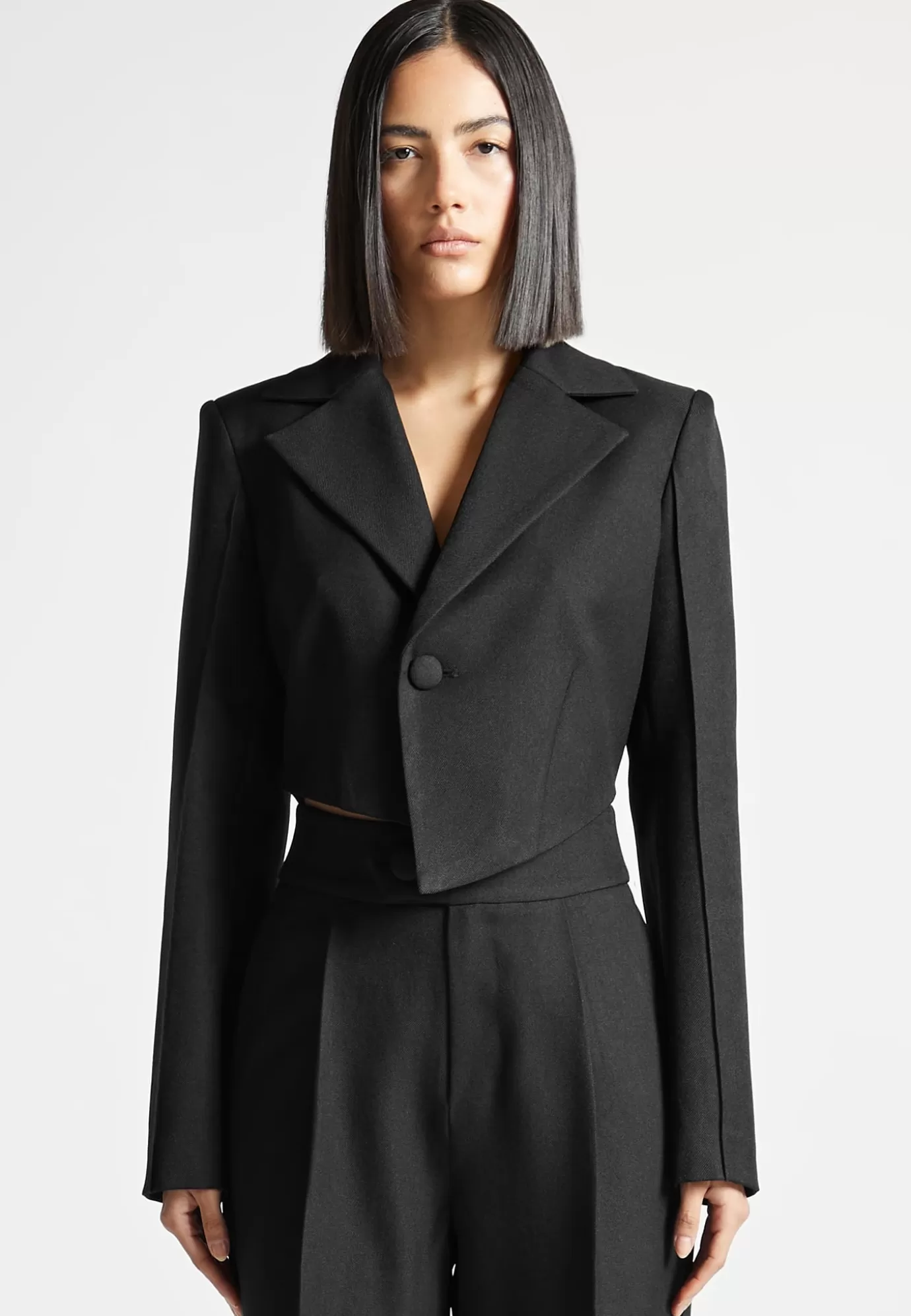 Best Asymmetric Tailored Cropped Blazer - Suits