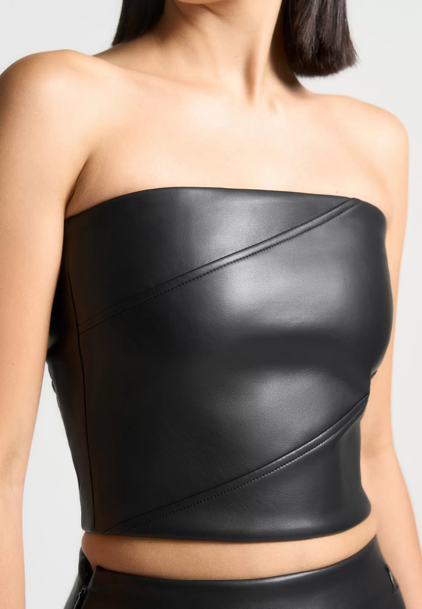 Flash Sale Bandeau Leather Corset Top - Matching Sets