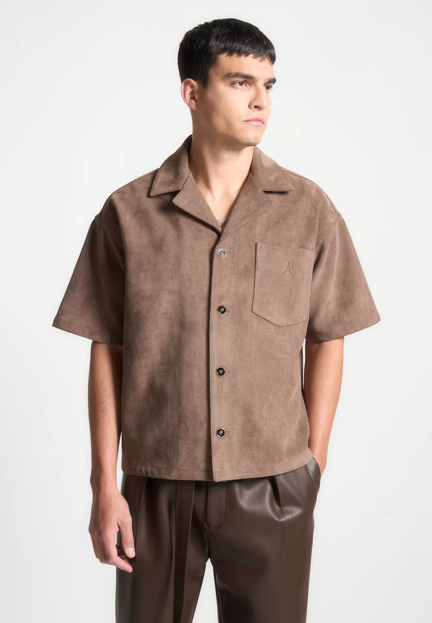 Sale Boxy Suede Shirt - Shirts