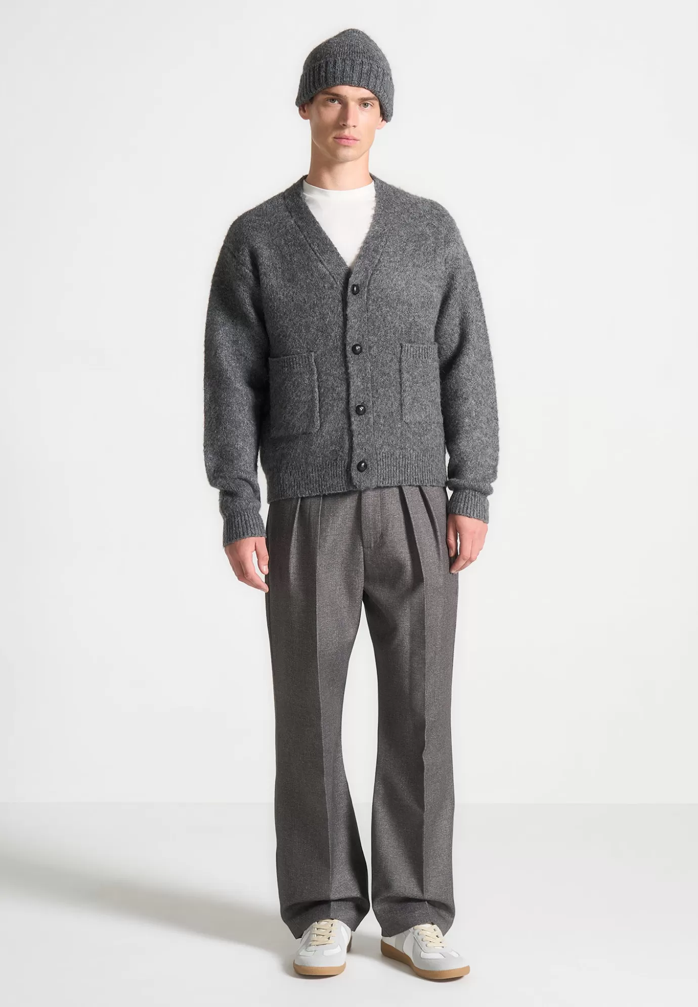 Hot Brushed Wool Knit Cardigan - Knitwear