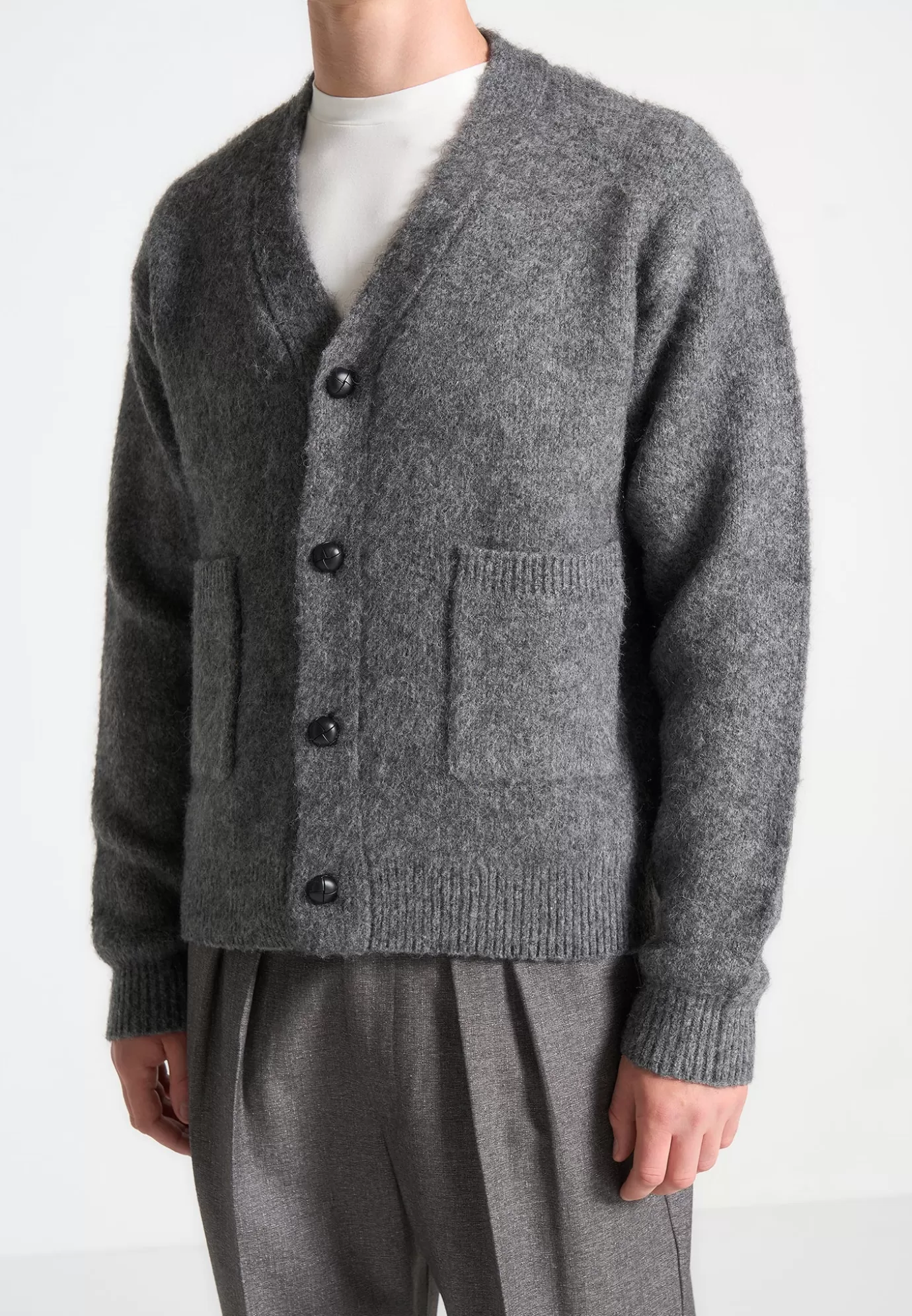 Hot Brushed Wool Knit Cardigan - Knitwear