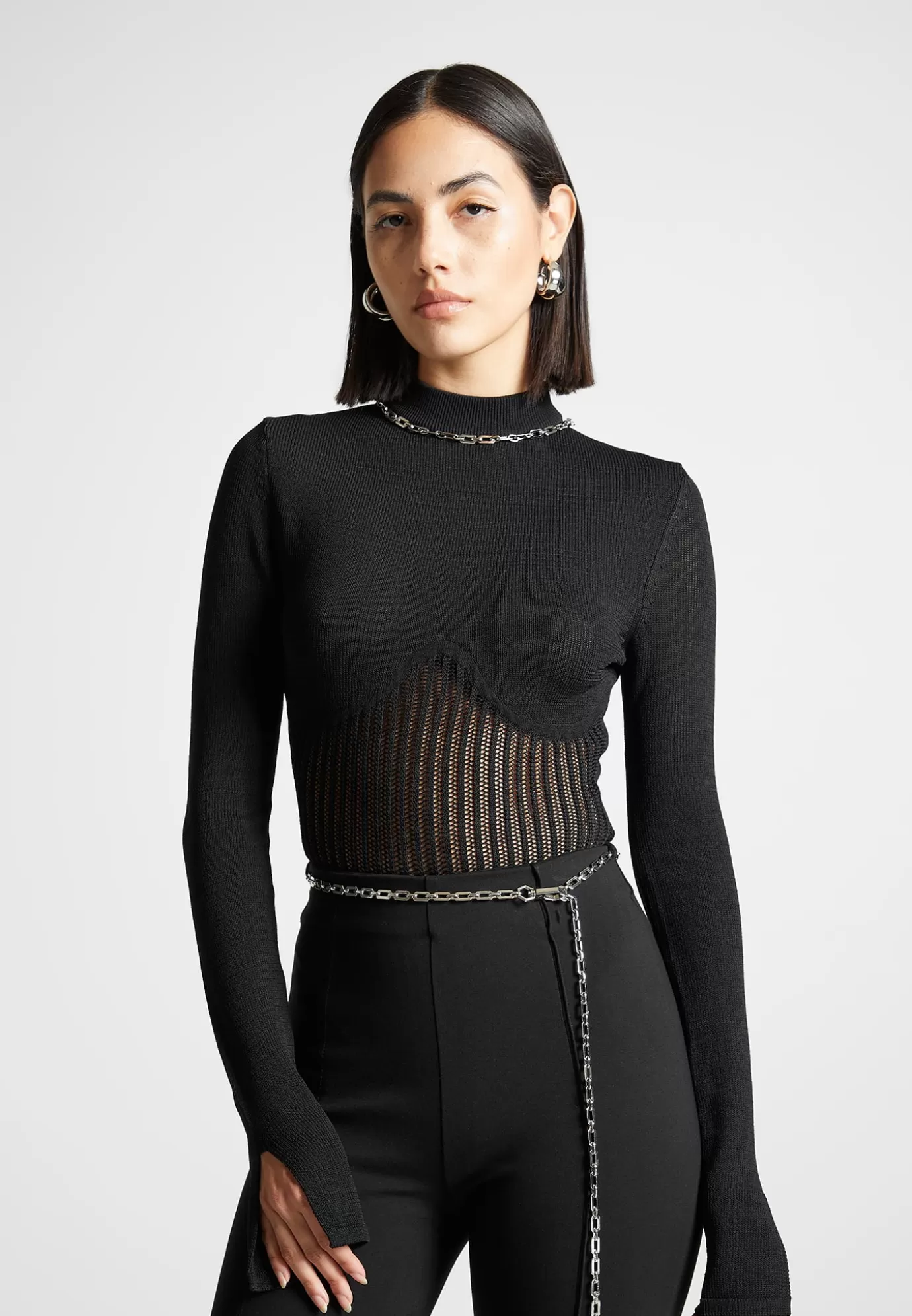 Best Contour Knit Bodysuit with Chain - Matching Sets