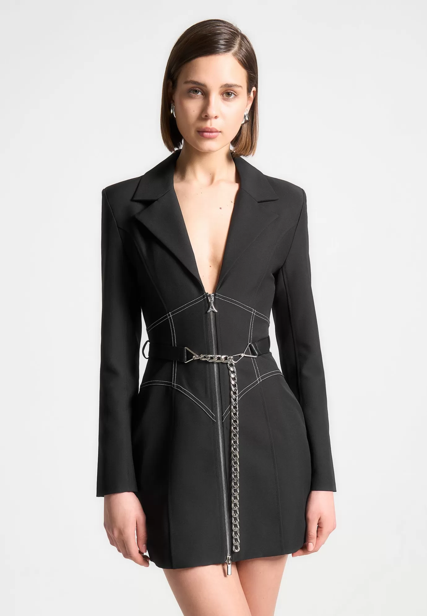 Flash Sale Corset Blazer Dress with Chain - Dresses