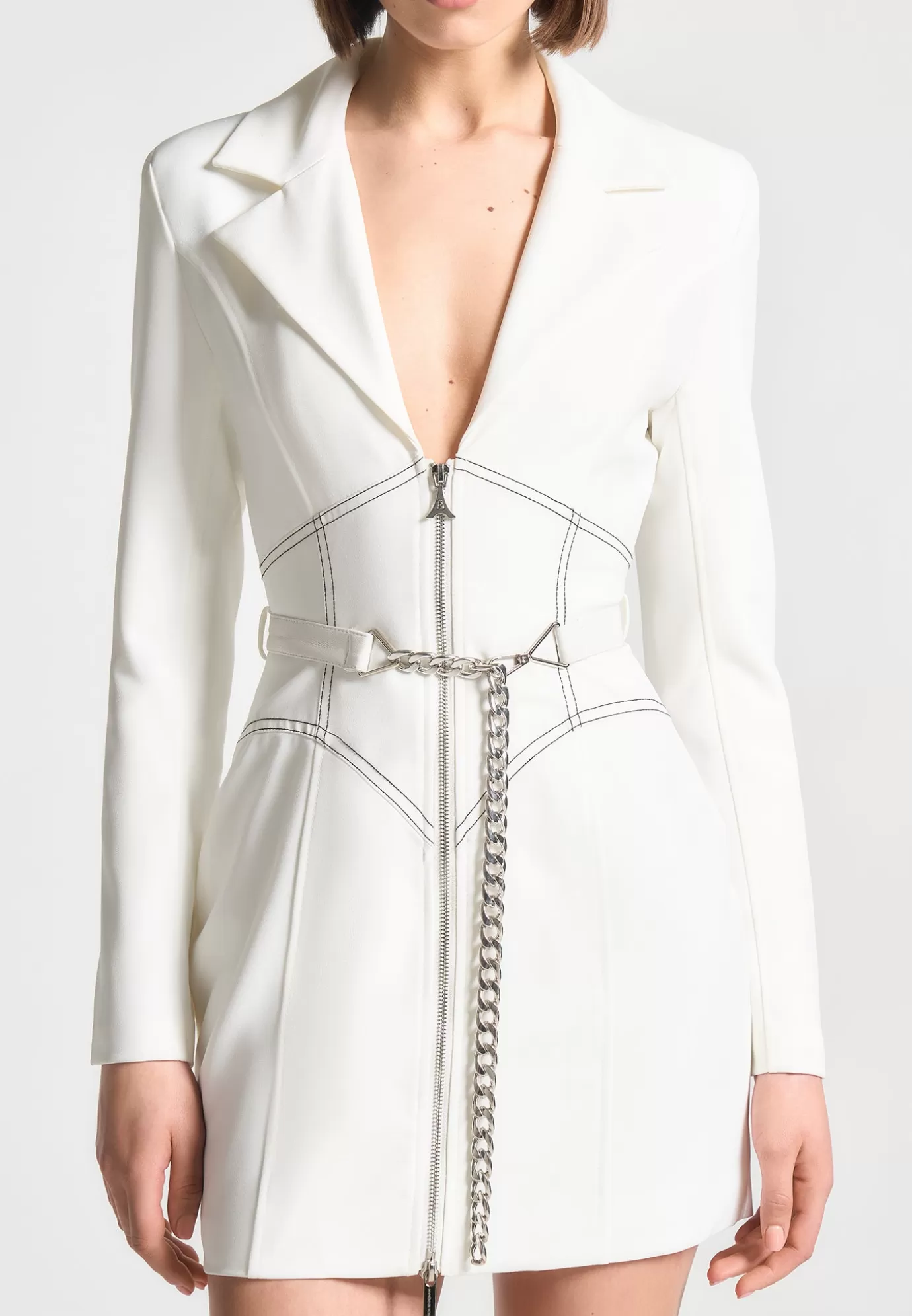 Cheap Corset Blazer Dress with Chain - Dresses