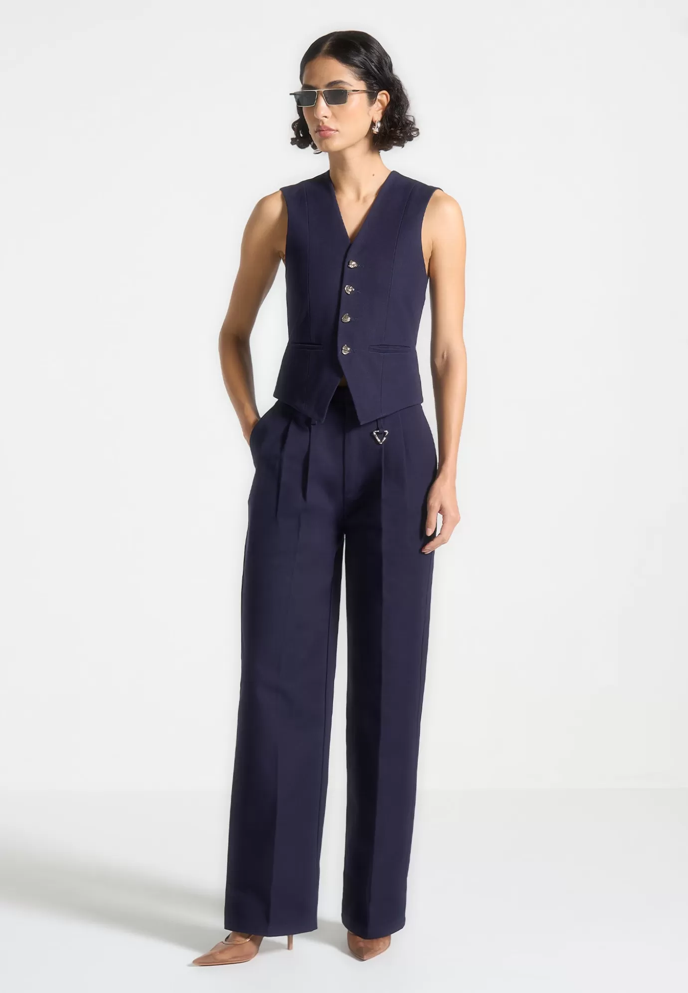 Sale Creased Gabardine Trousers - Suits