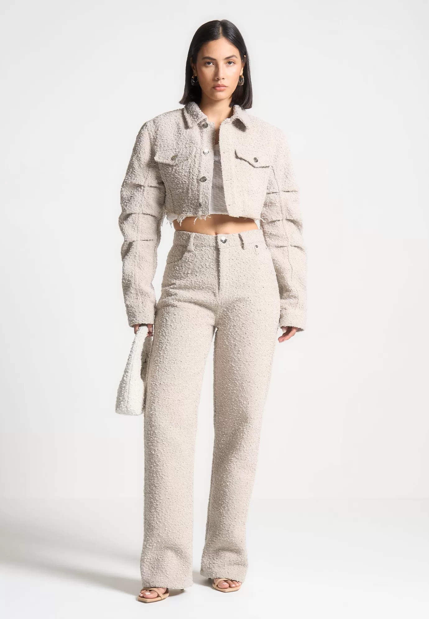 Shop Cropped Boucle Jacket - Casual Jackets