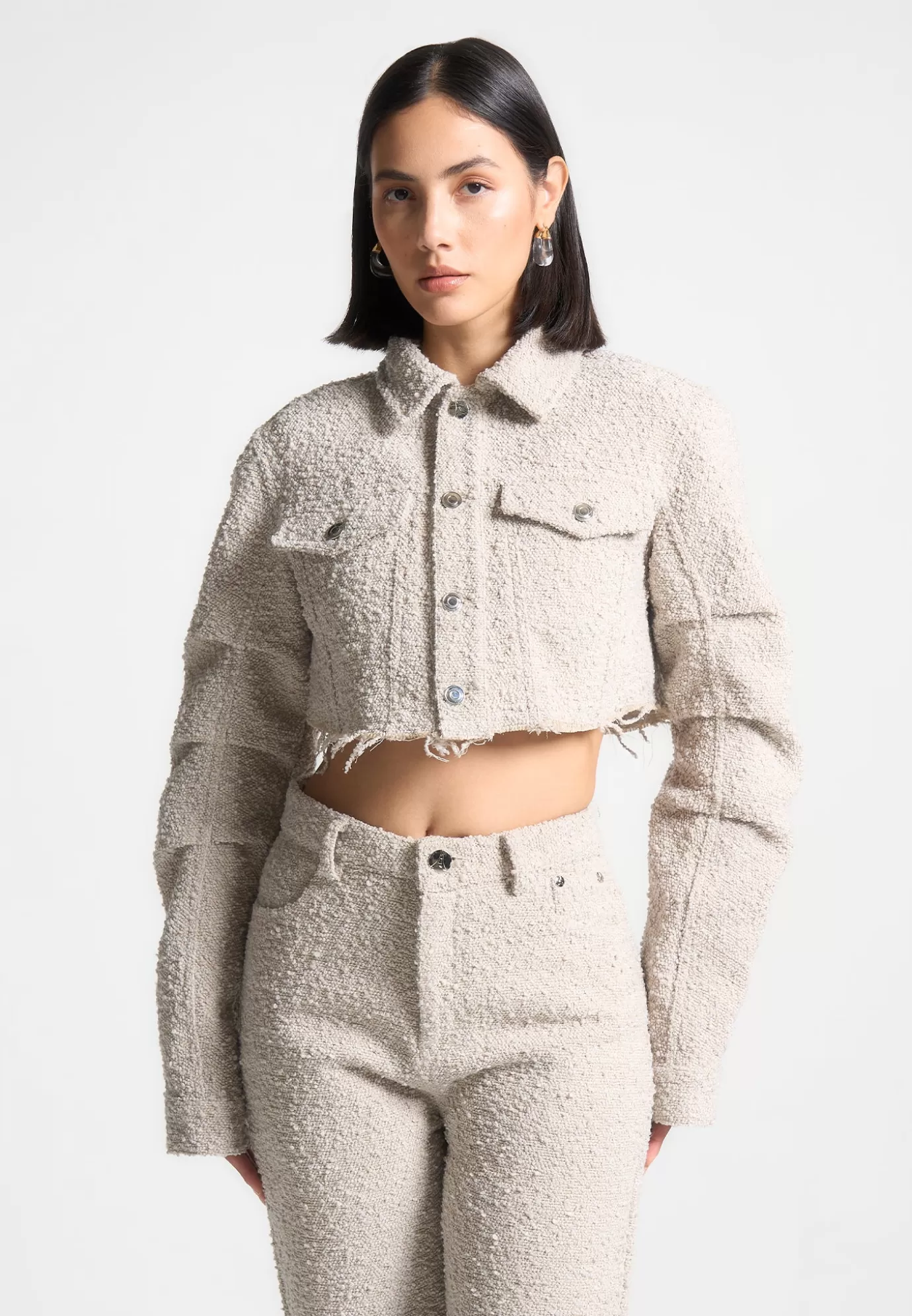 Shop Cropped Boucle Jacket - Casual Jackets