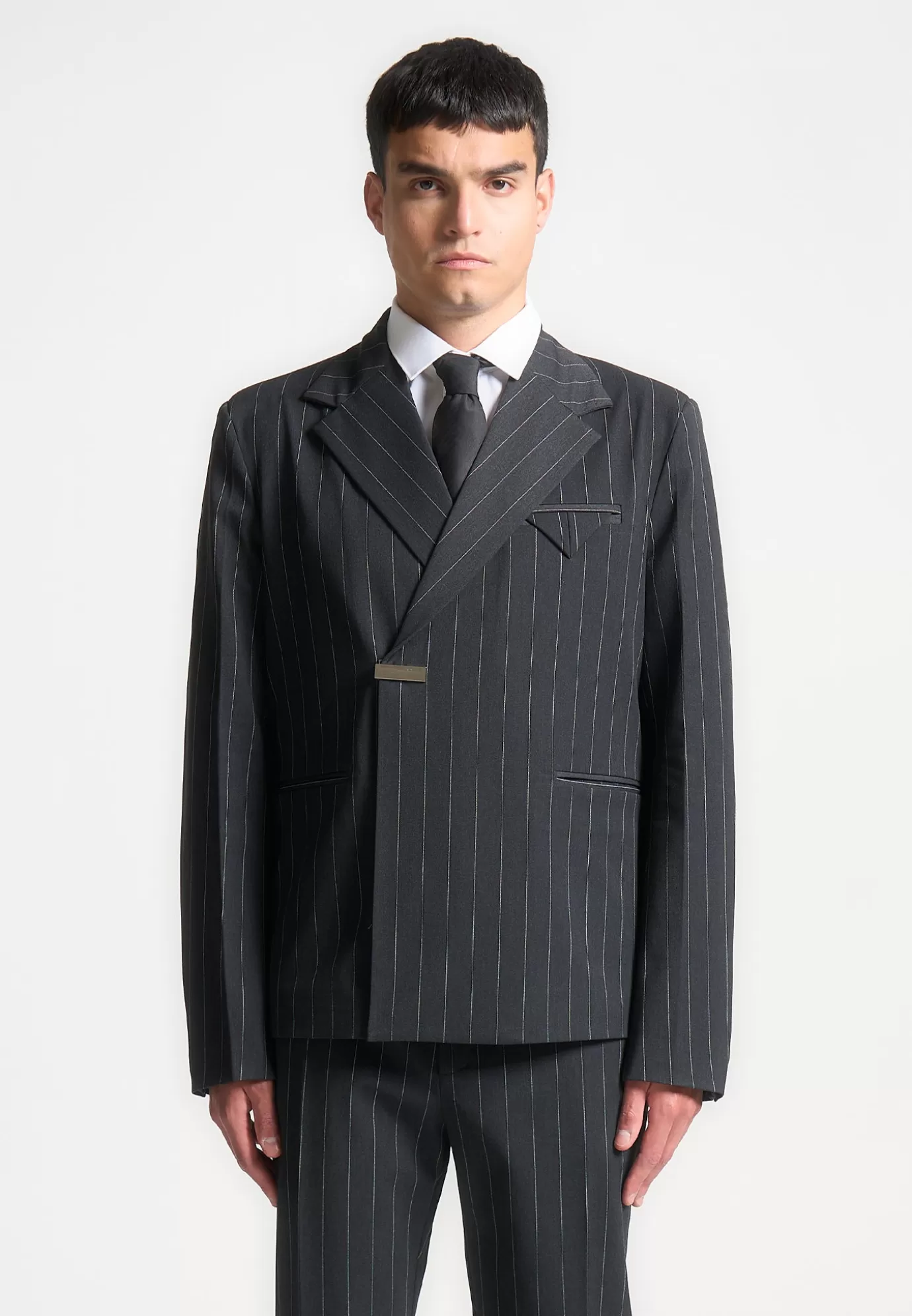 Best Sale Double Breasted Pinstripe Suit Jacket - Suits