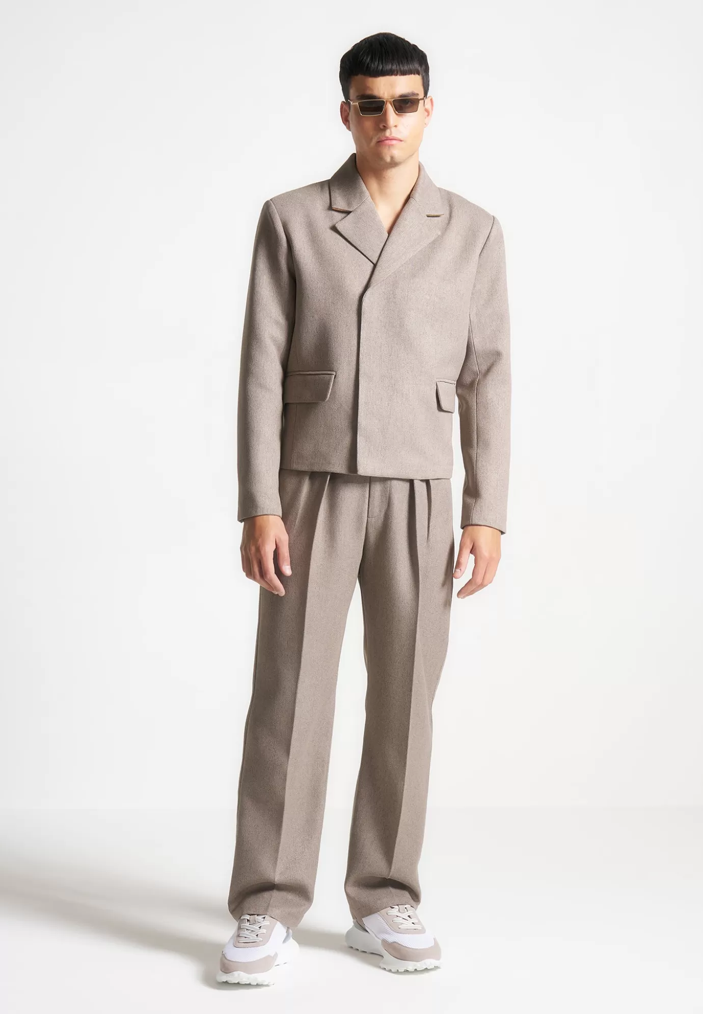 New Double Breasted Tailored Cropped Blazer - Suits