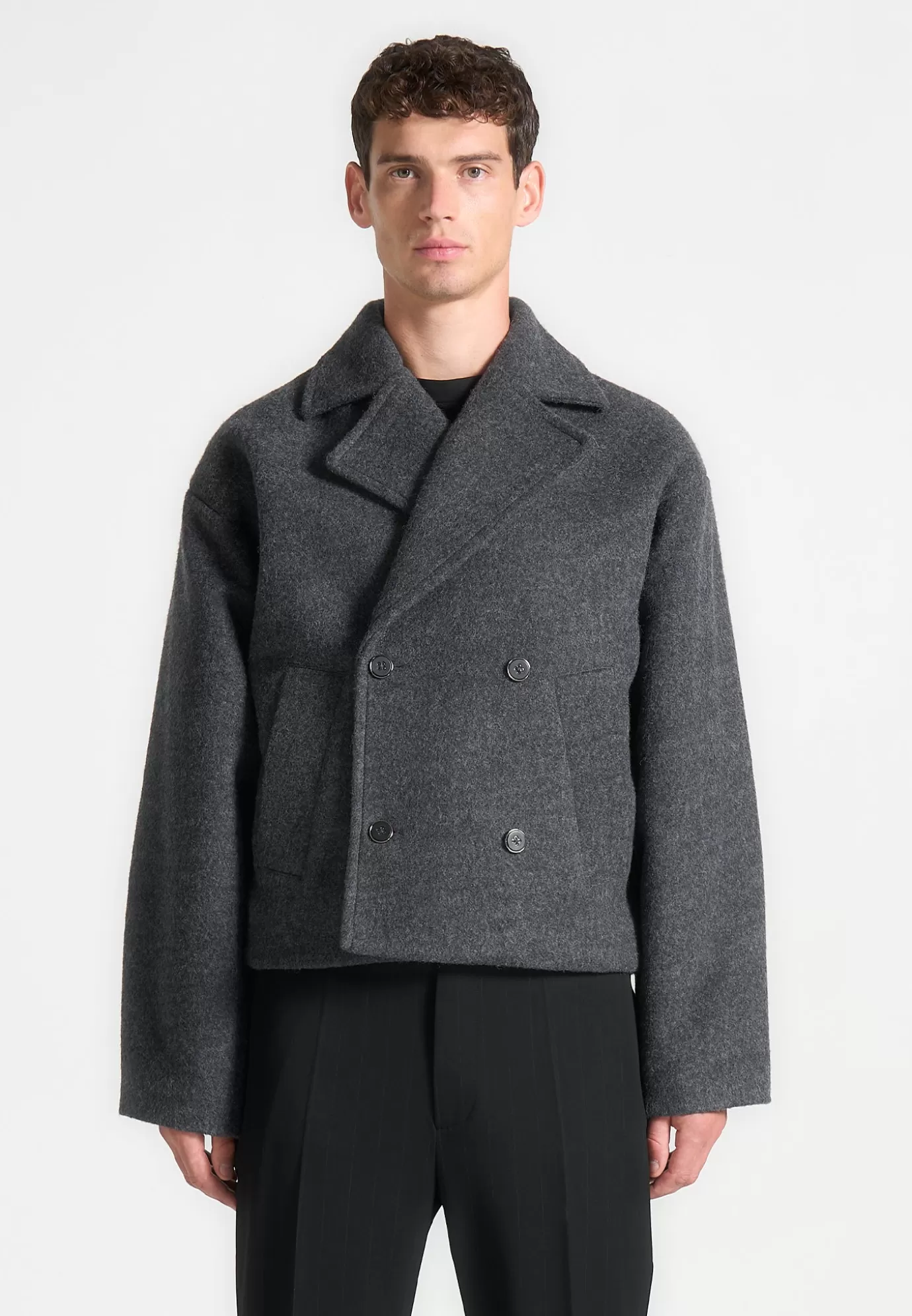 Discount Double Breasted Wool Jacket - Jackets