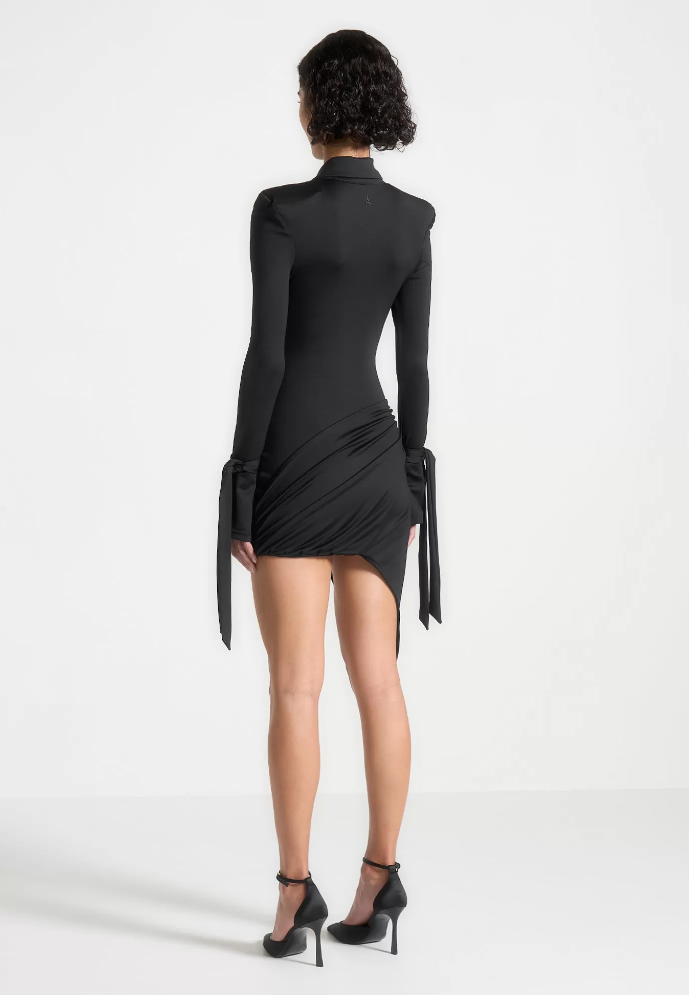 Cheap Draped Asymmetric Mini Dress - Dresses