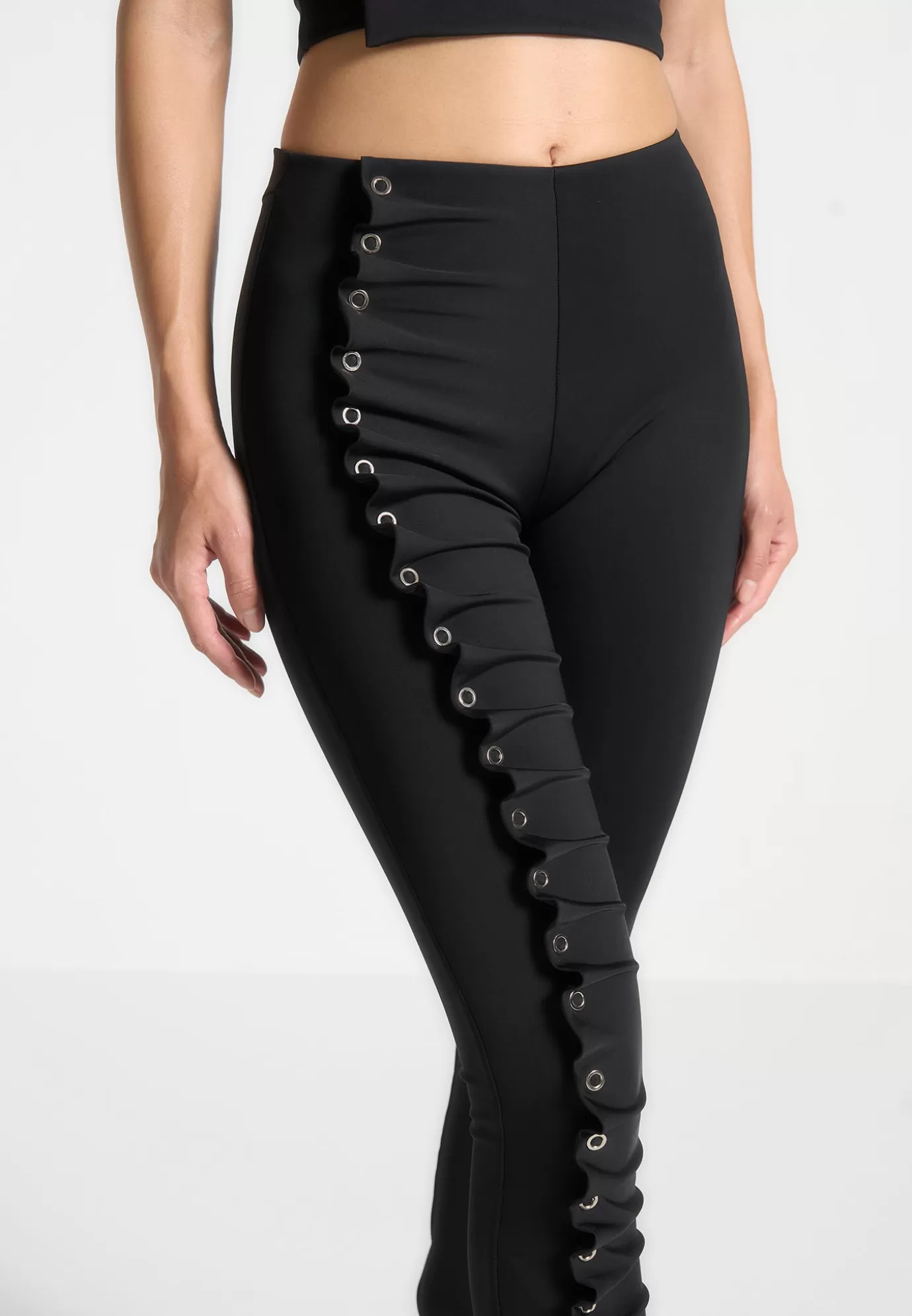 Best Sale Eyelet Detail Tacked Leggings - Matching Sets