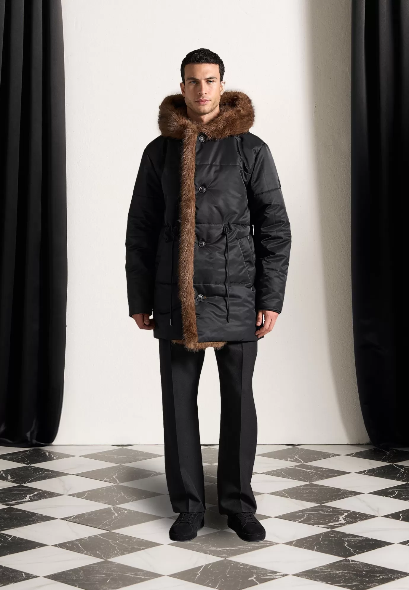 Best Sale Fur Lined Parka Jacket - Outerwear