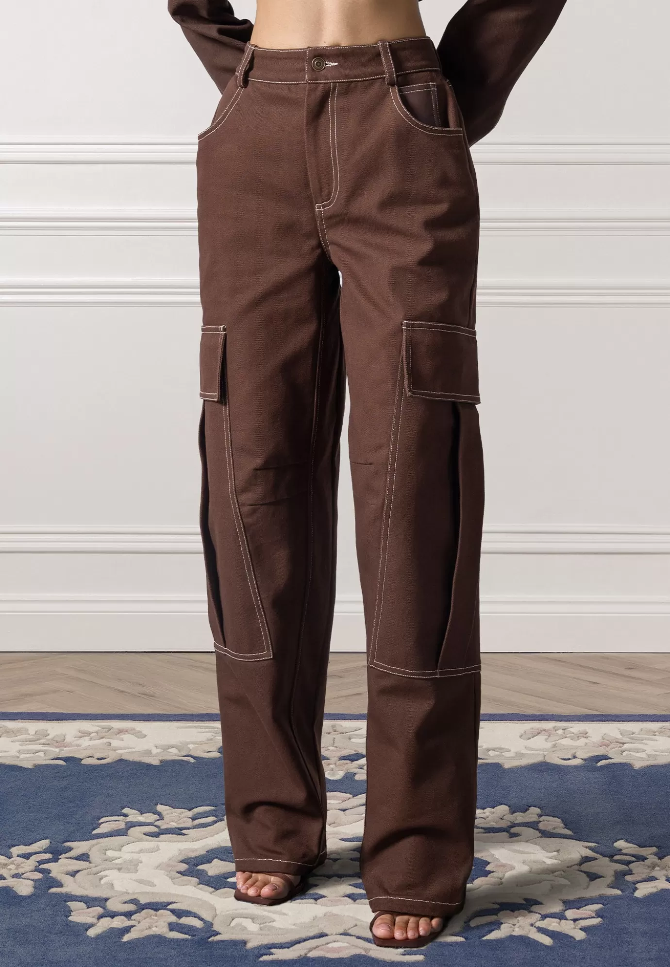 Discount High Rise Drill Cargo Pants - Matching Sets