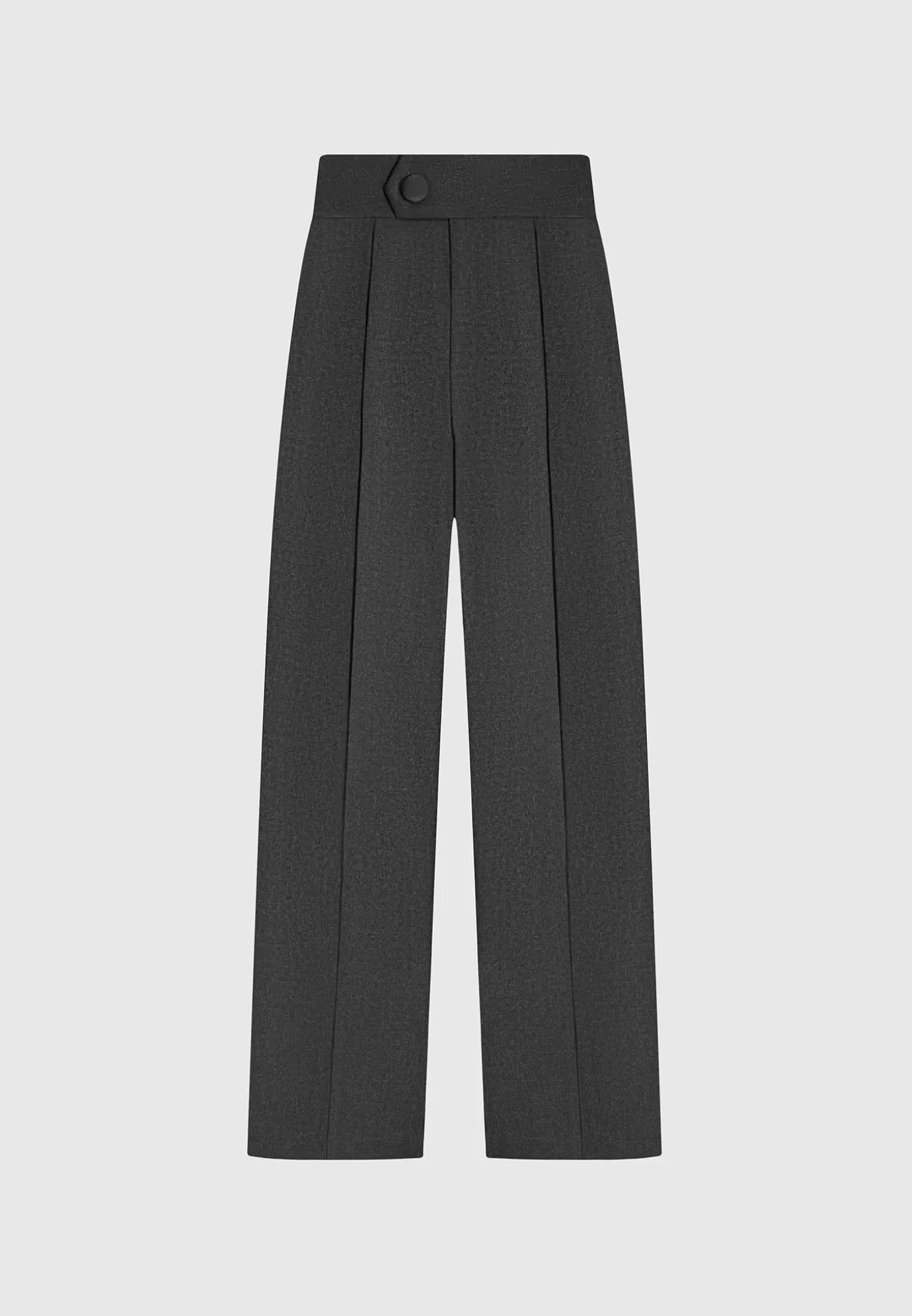 Fashion High Waisted Tailored Trousers - Dark Suits