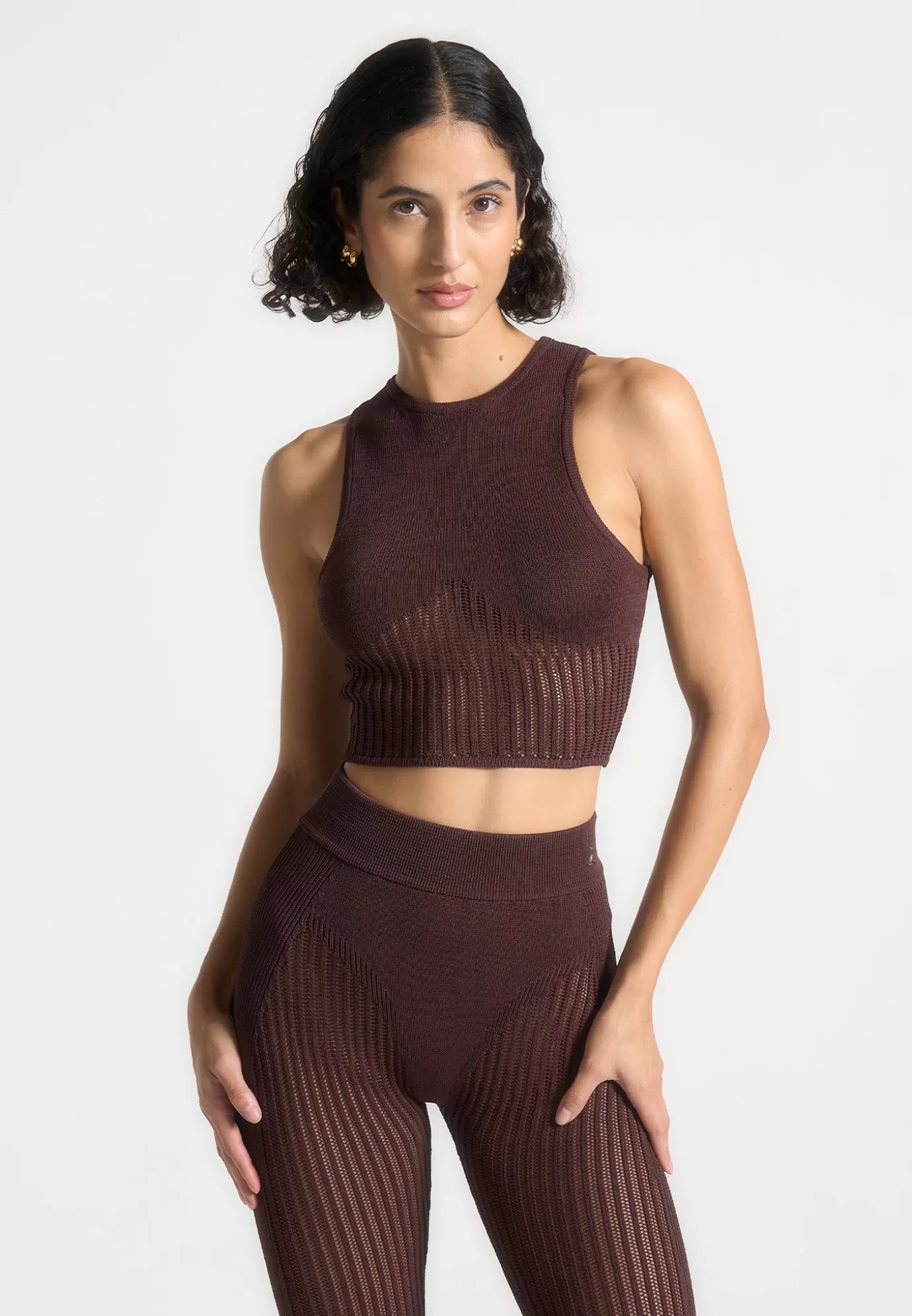 Sale Knitted Contour Crop Top - Knitwear