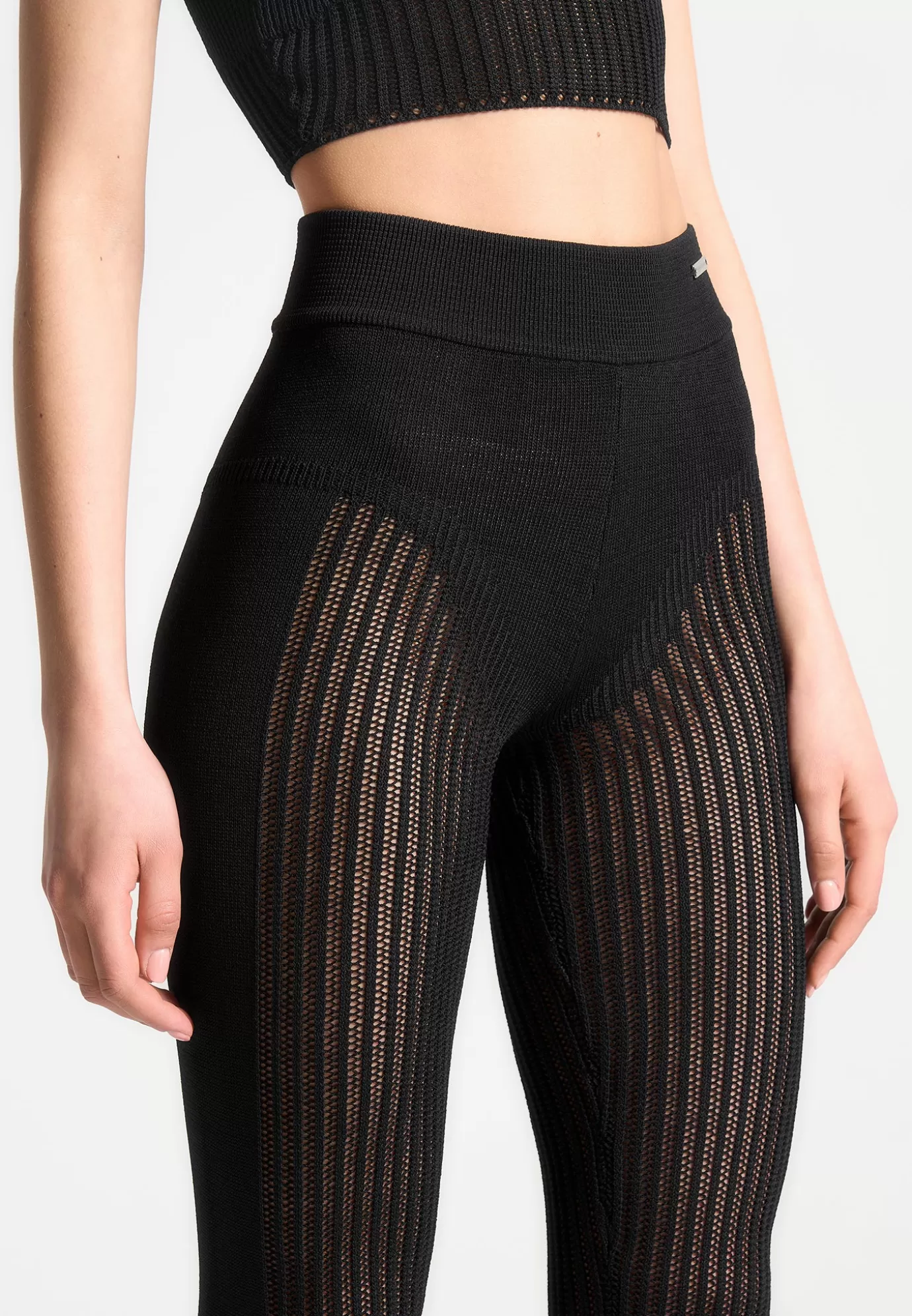 Sale Knitted High Waisted Leggings - Leggings