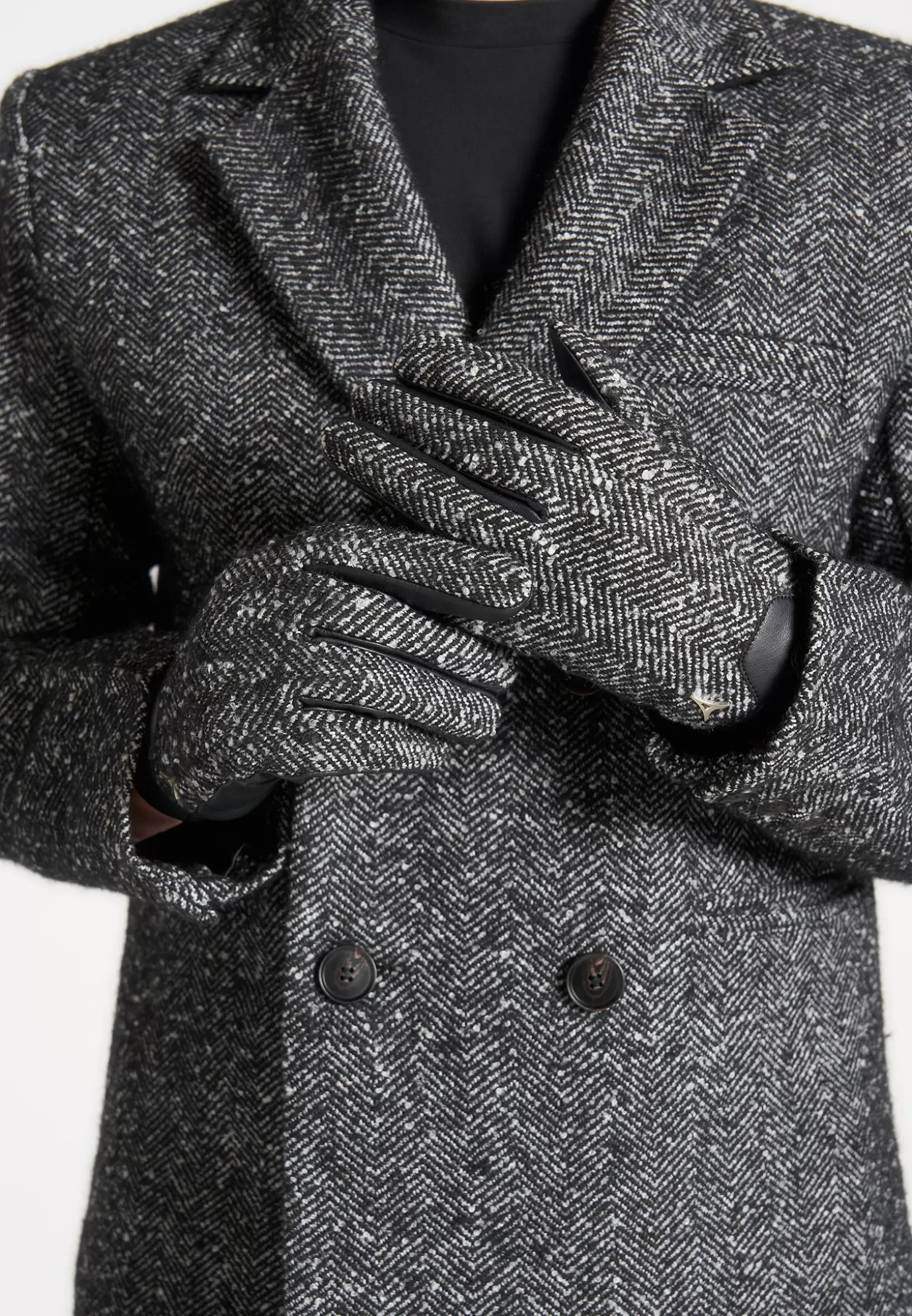 Clearance Leather and Herringbone Gloves - Winter Accessories