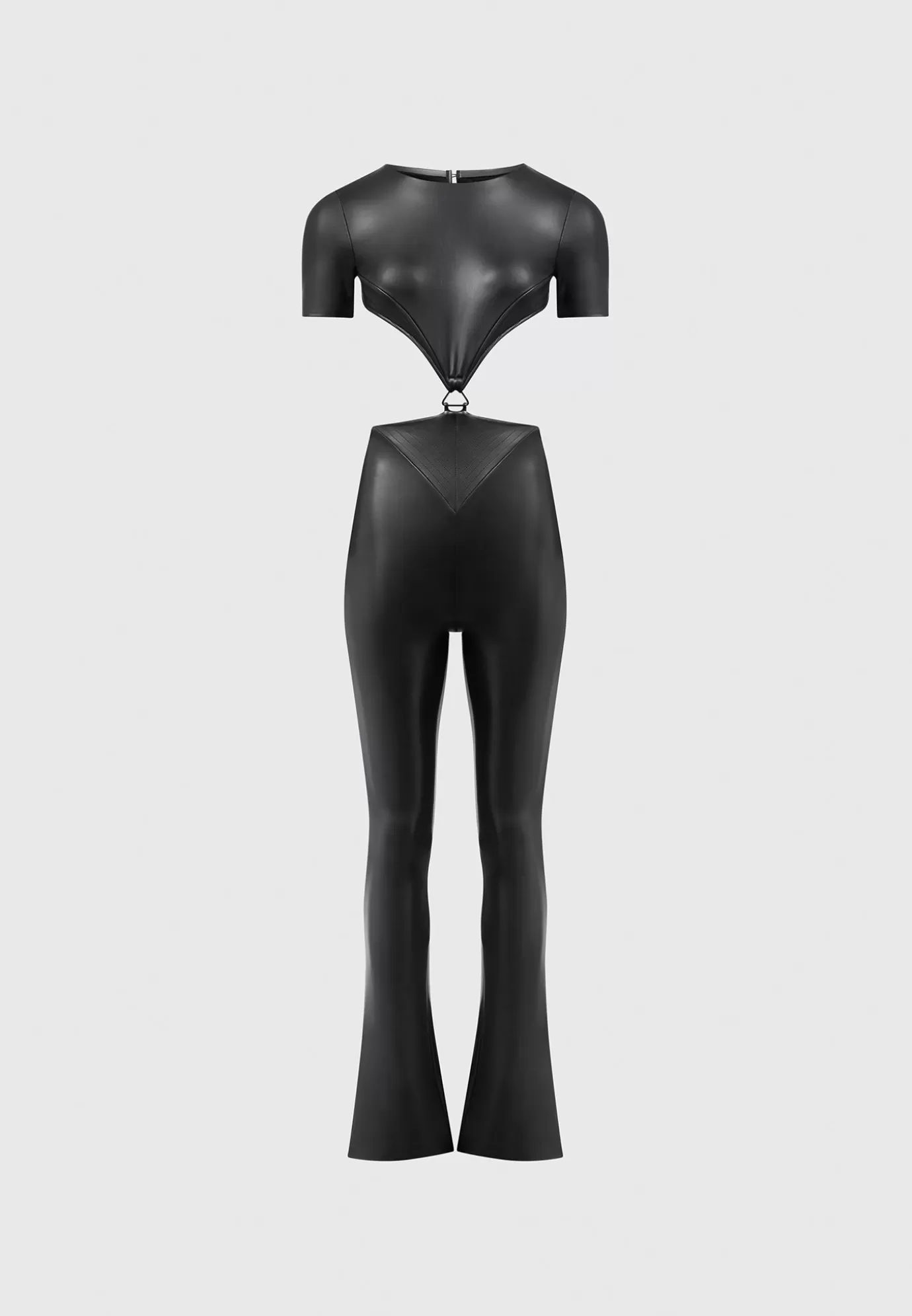 Clearance Leather Backless Jumpsuit - Jumpsuits