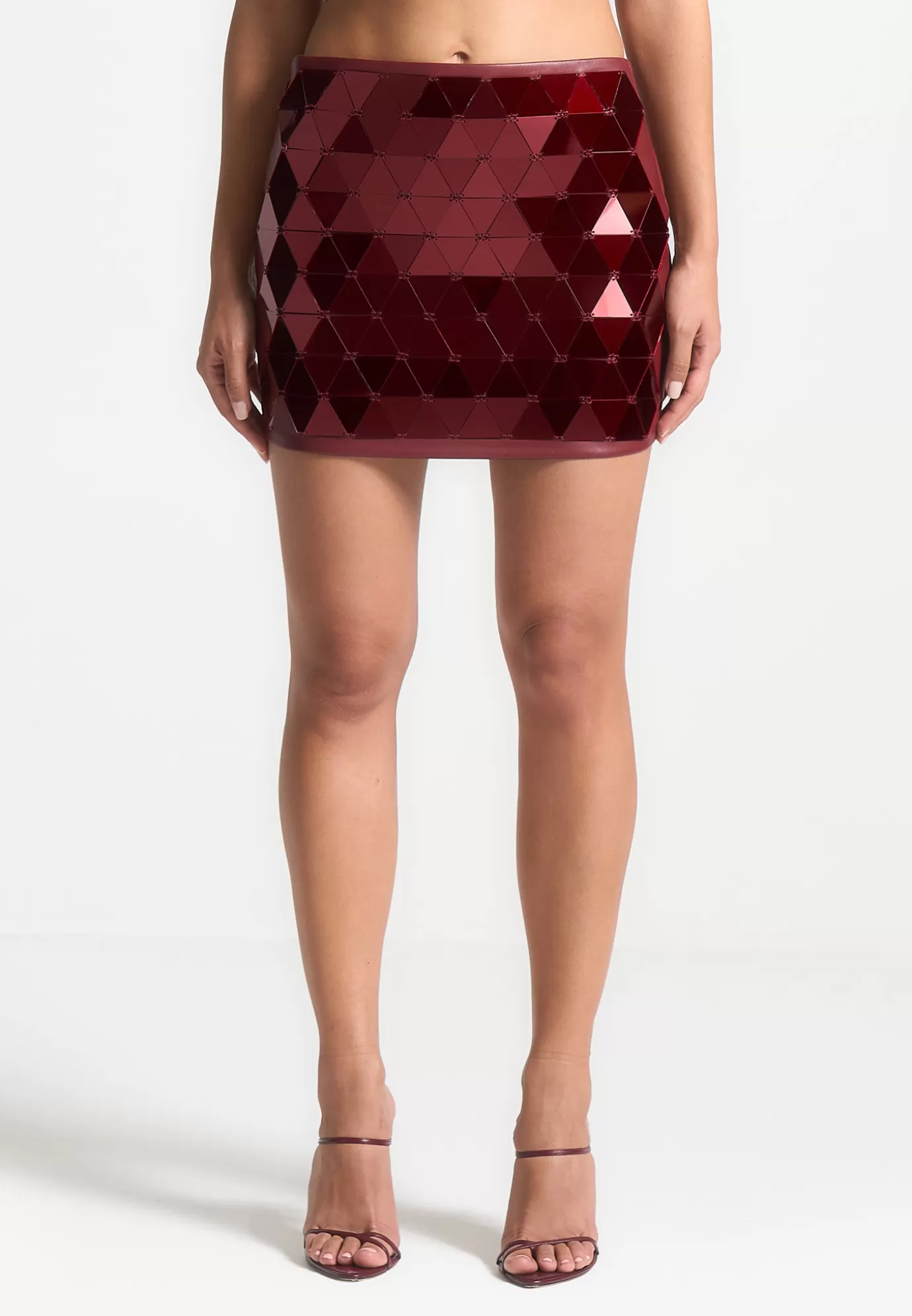 Best Sale Leather Mirro Mini Skirt - Wine Skirts