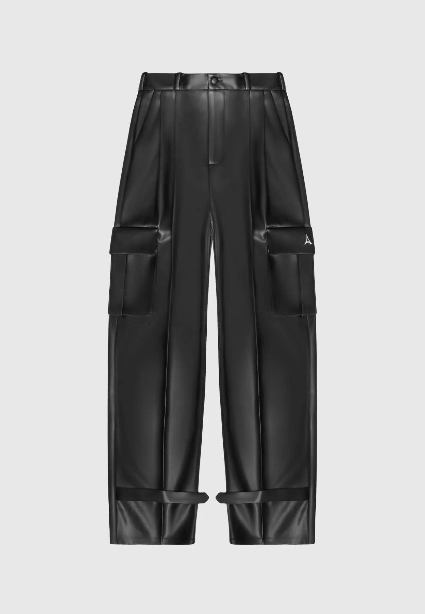 Fashion Leather Pleated Cargo Trousers - Suits