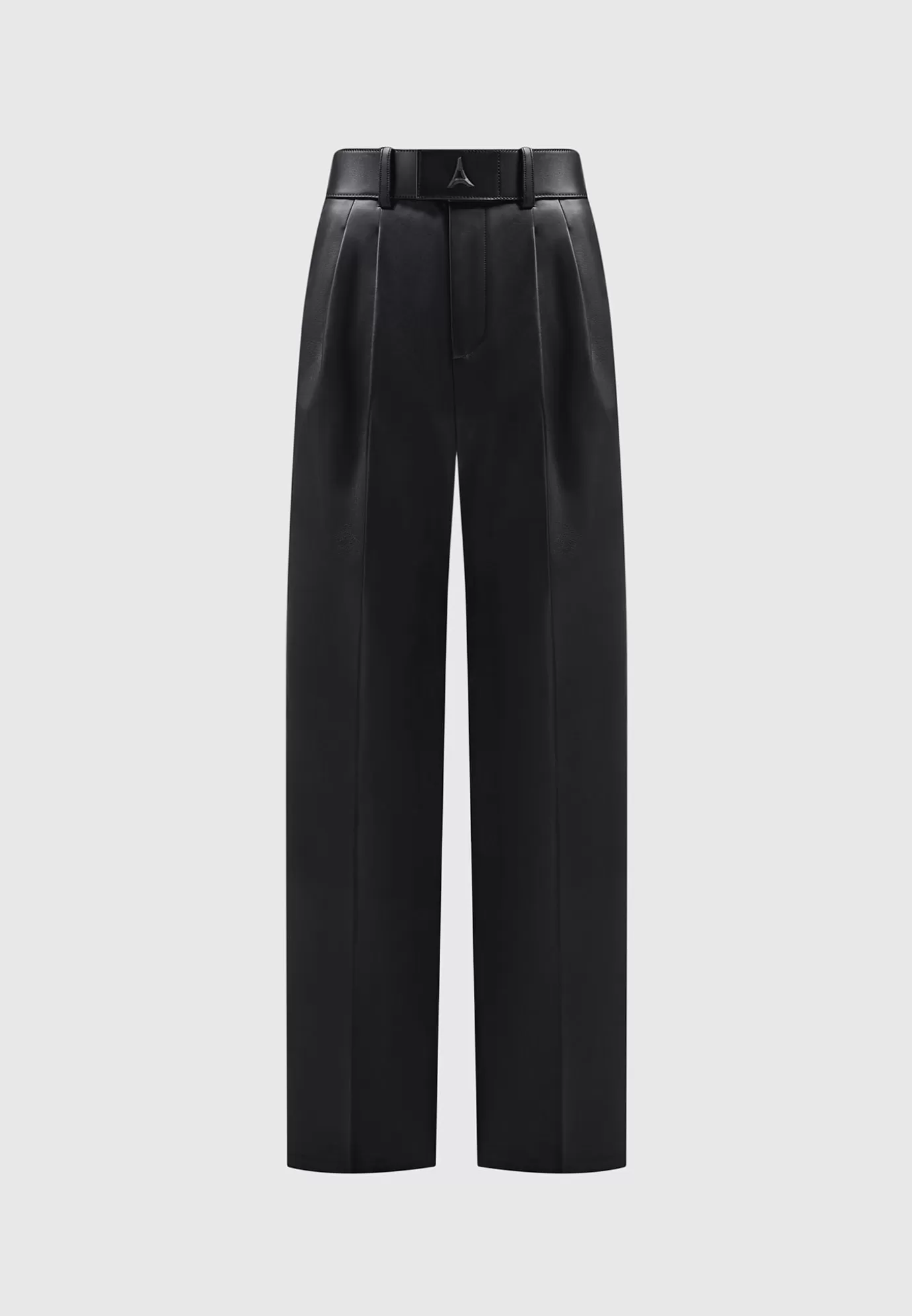 Sale Leather Pleated Trousers with Eiffel Belt - Suits