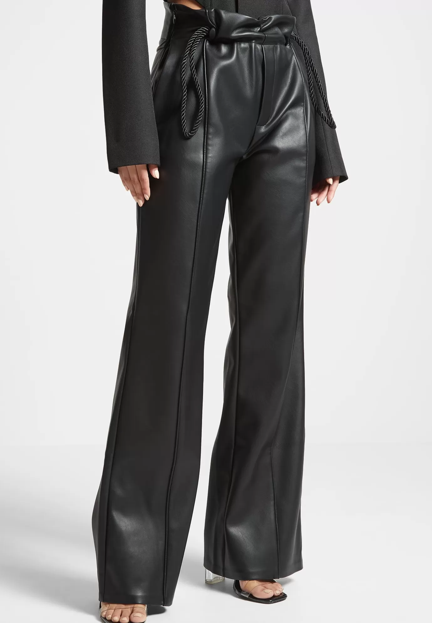 Shop Leather Rope Tie Trousers - Formal Trousers