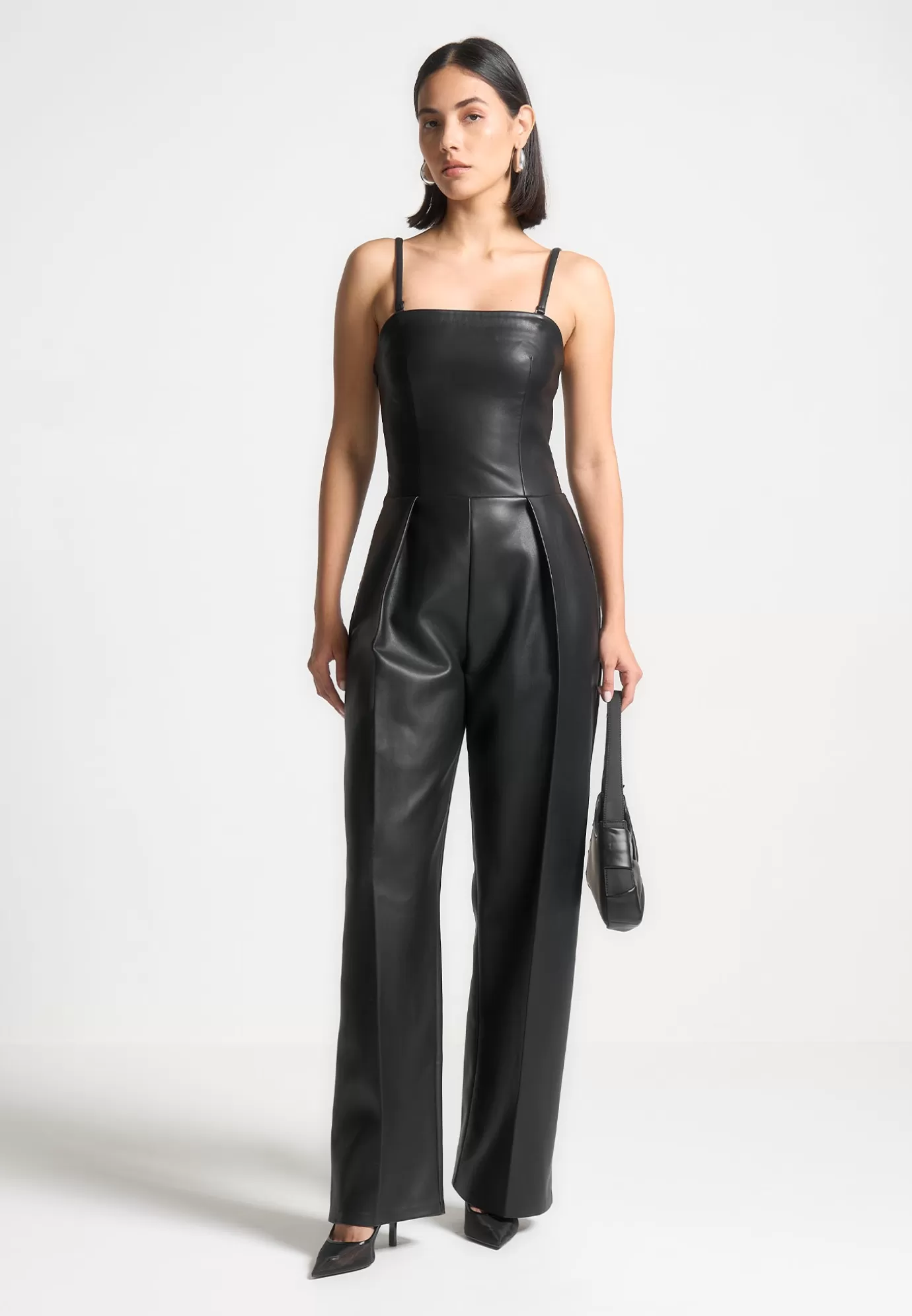 Flash Sale Leather Tailored Jumpsuit - Jumpsuits