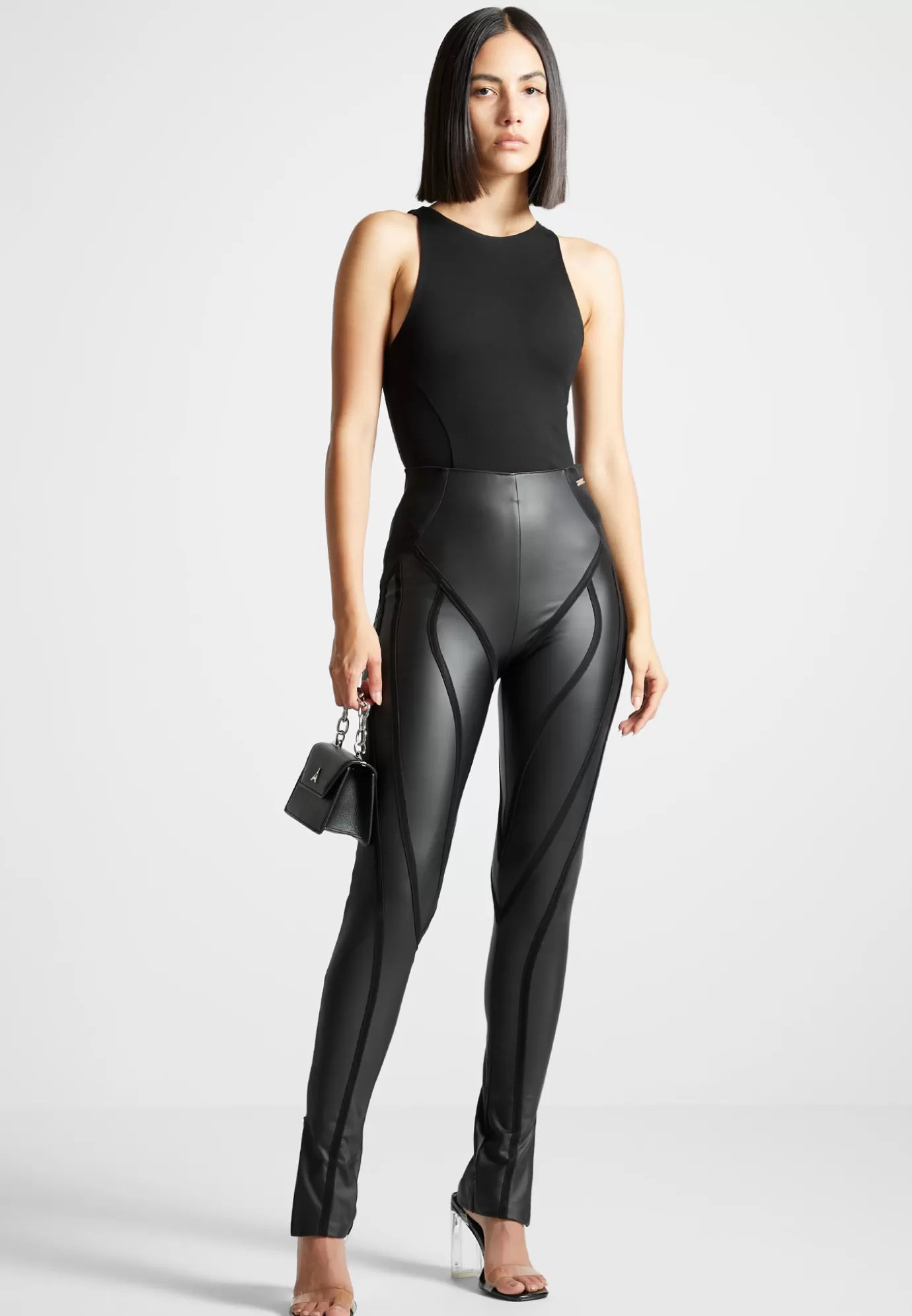 Discount Matte Leather Contour Leggings - Leggings