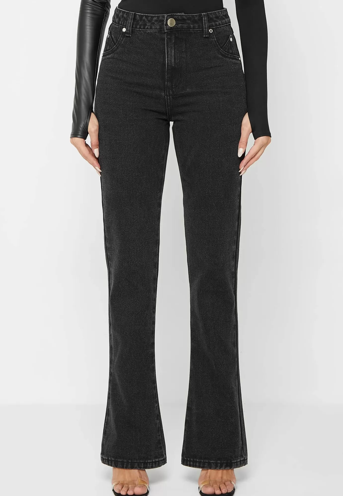 Flash Sale Mid Rise Flared Jeans - Jeans