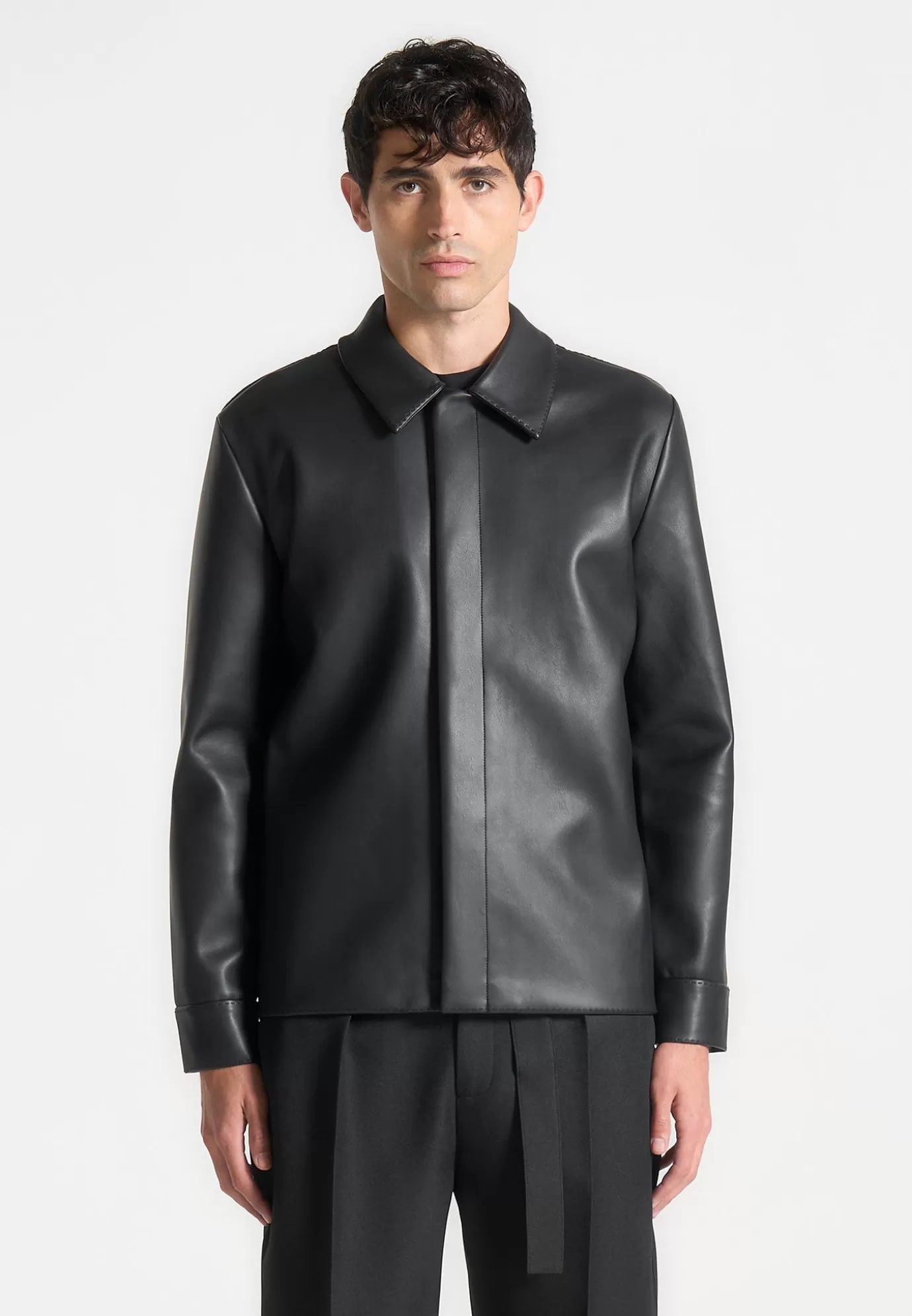 Online Minimal Leather Shirt - Shirts