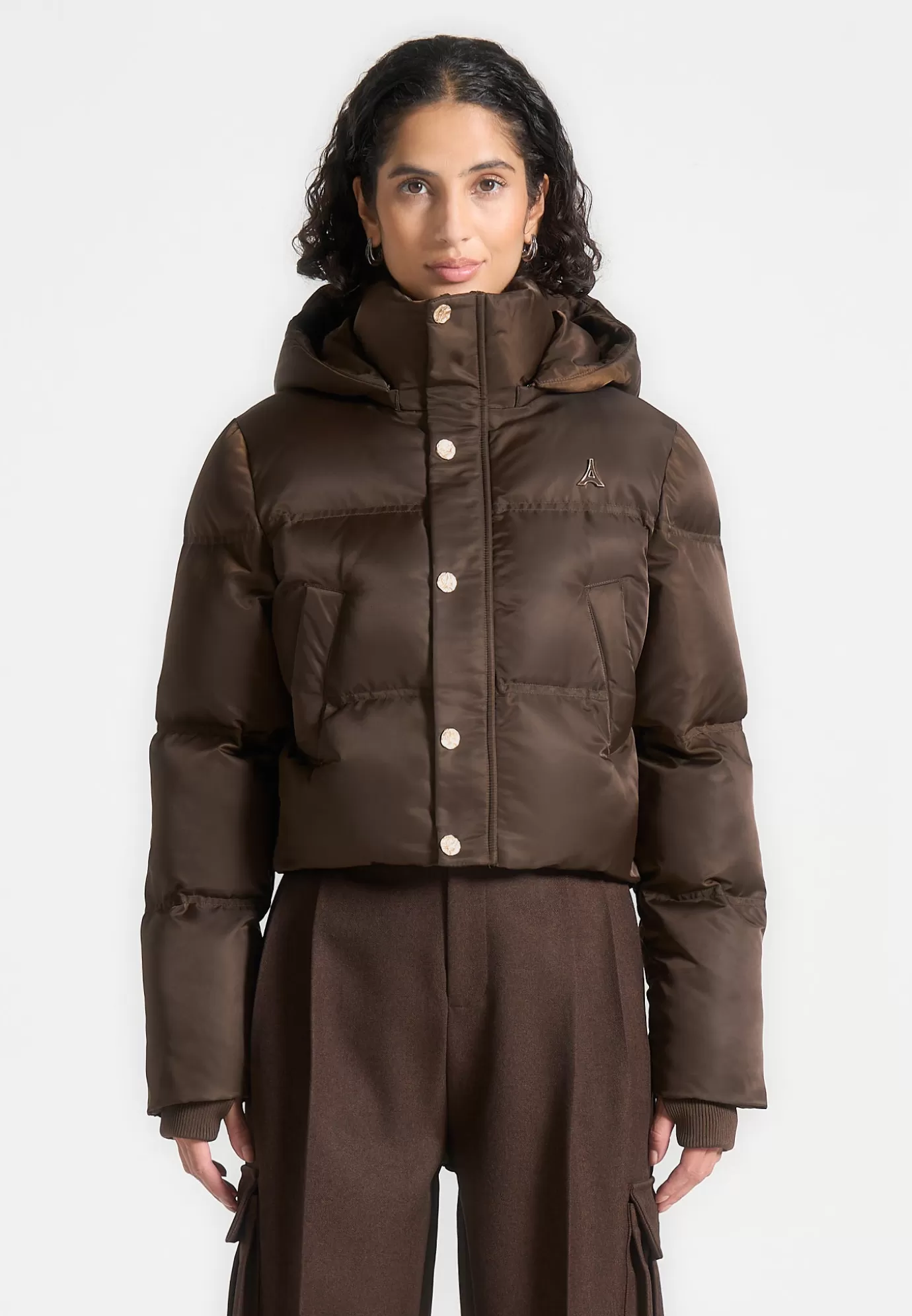 New Nylon Eiffel Cropped Puffer Jacket - Outerwear