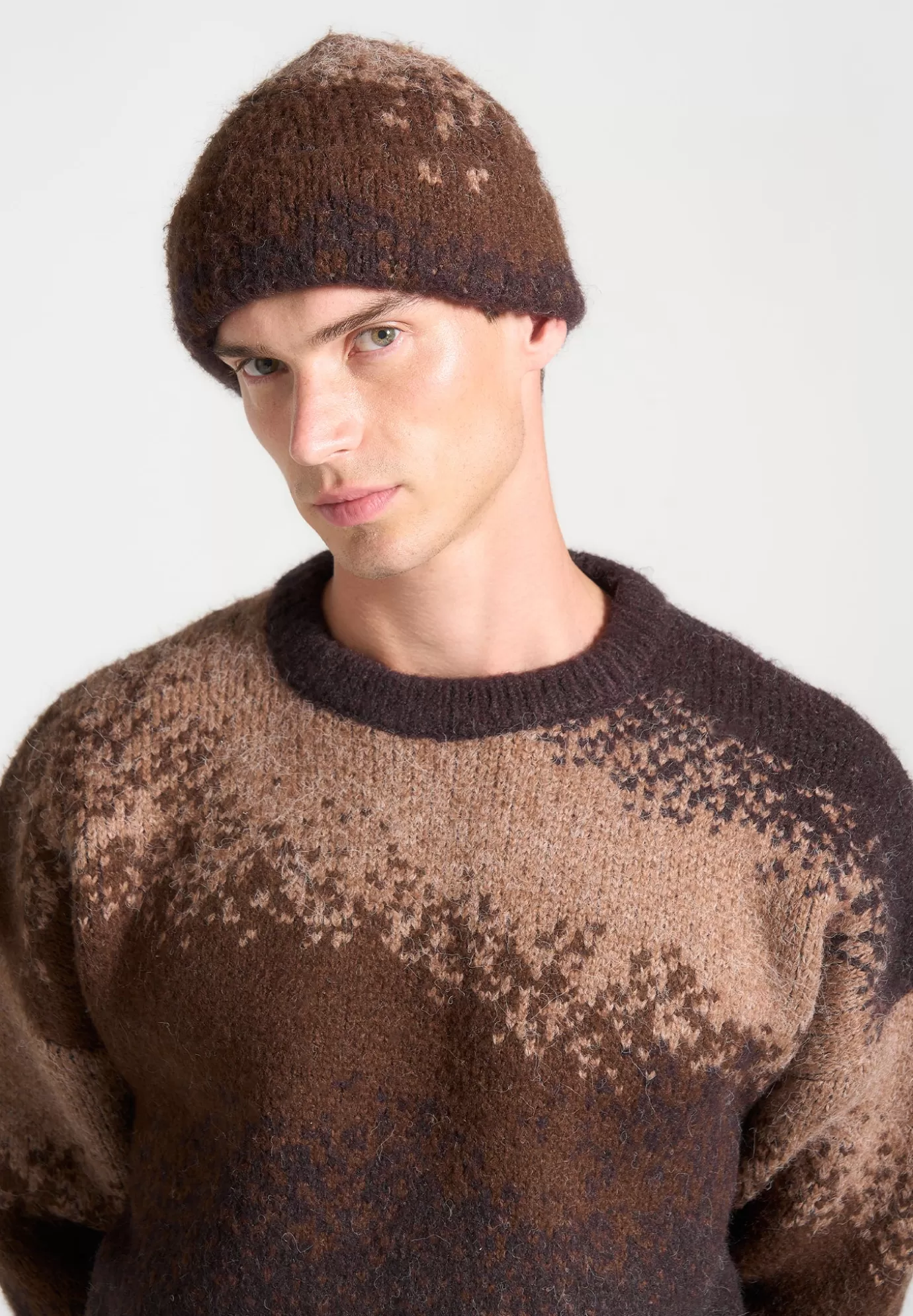 Cheap Ombré Knit Beanie Hat - Knitwear