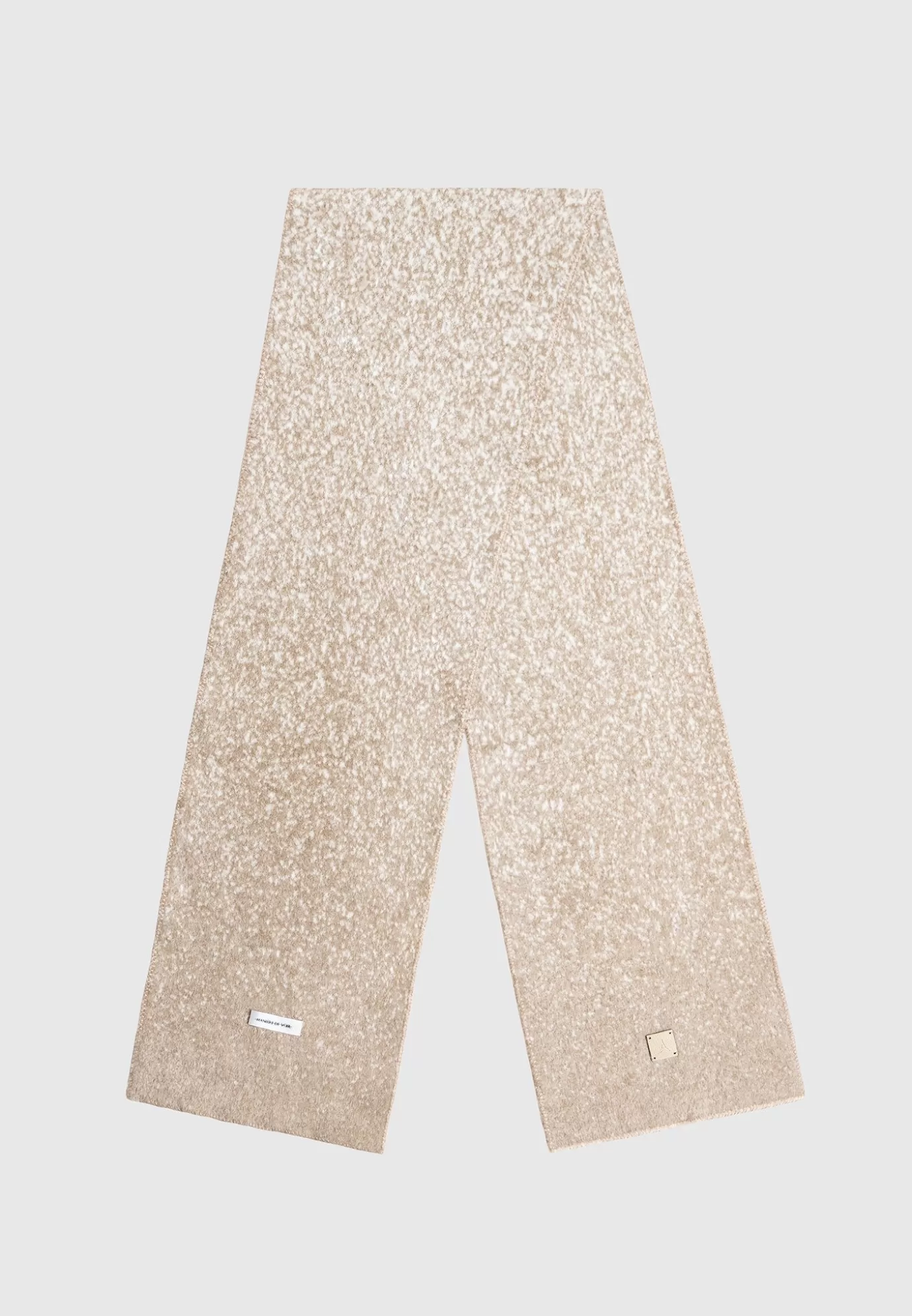 Outlet Ombré Wool Knit Reversible Scarf - Beige/White Winter Accessories