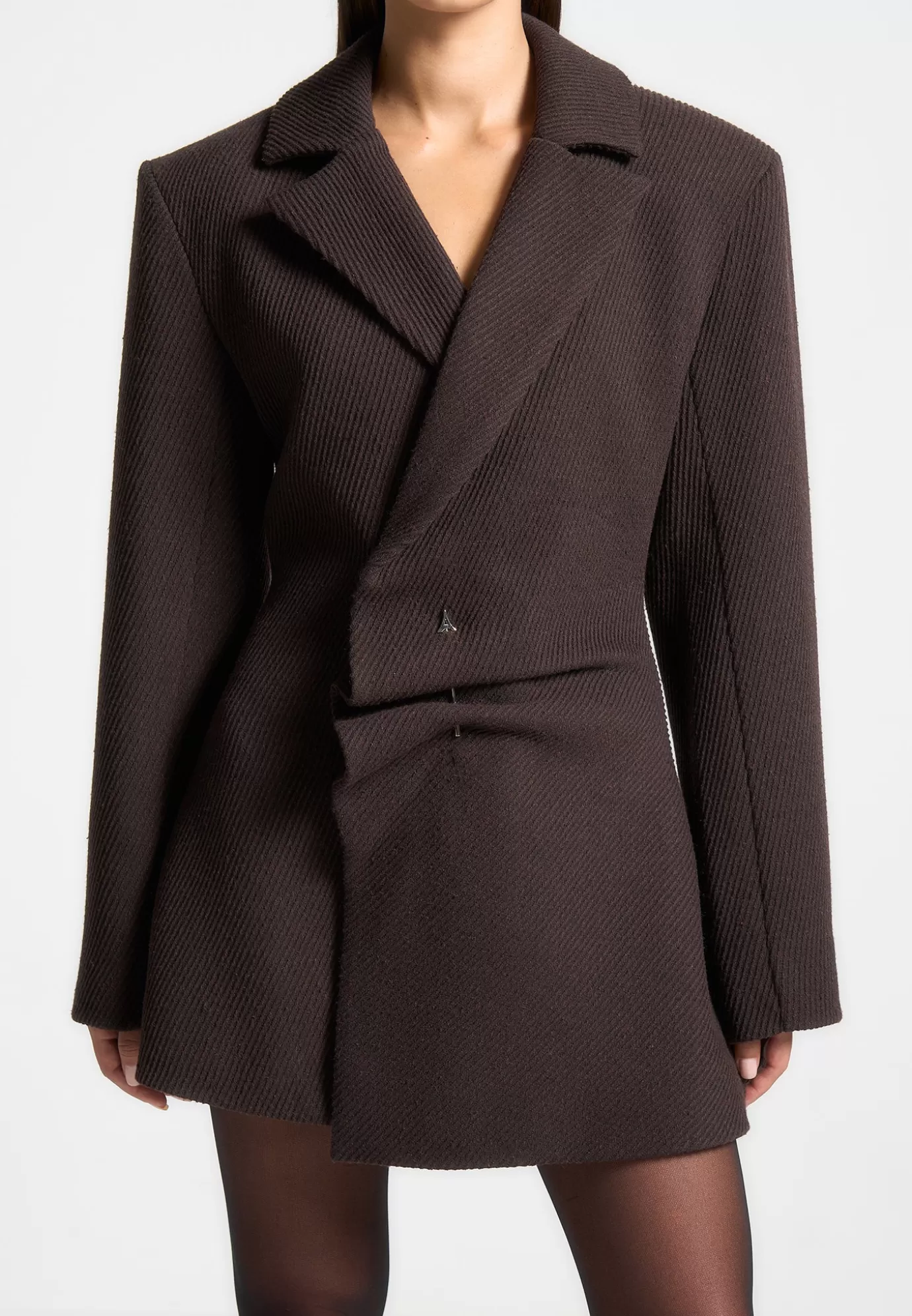 Flash Sale Oversized Wool Asymmetric Blazer Dress - Dresses