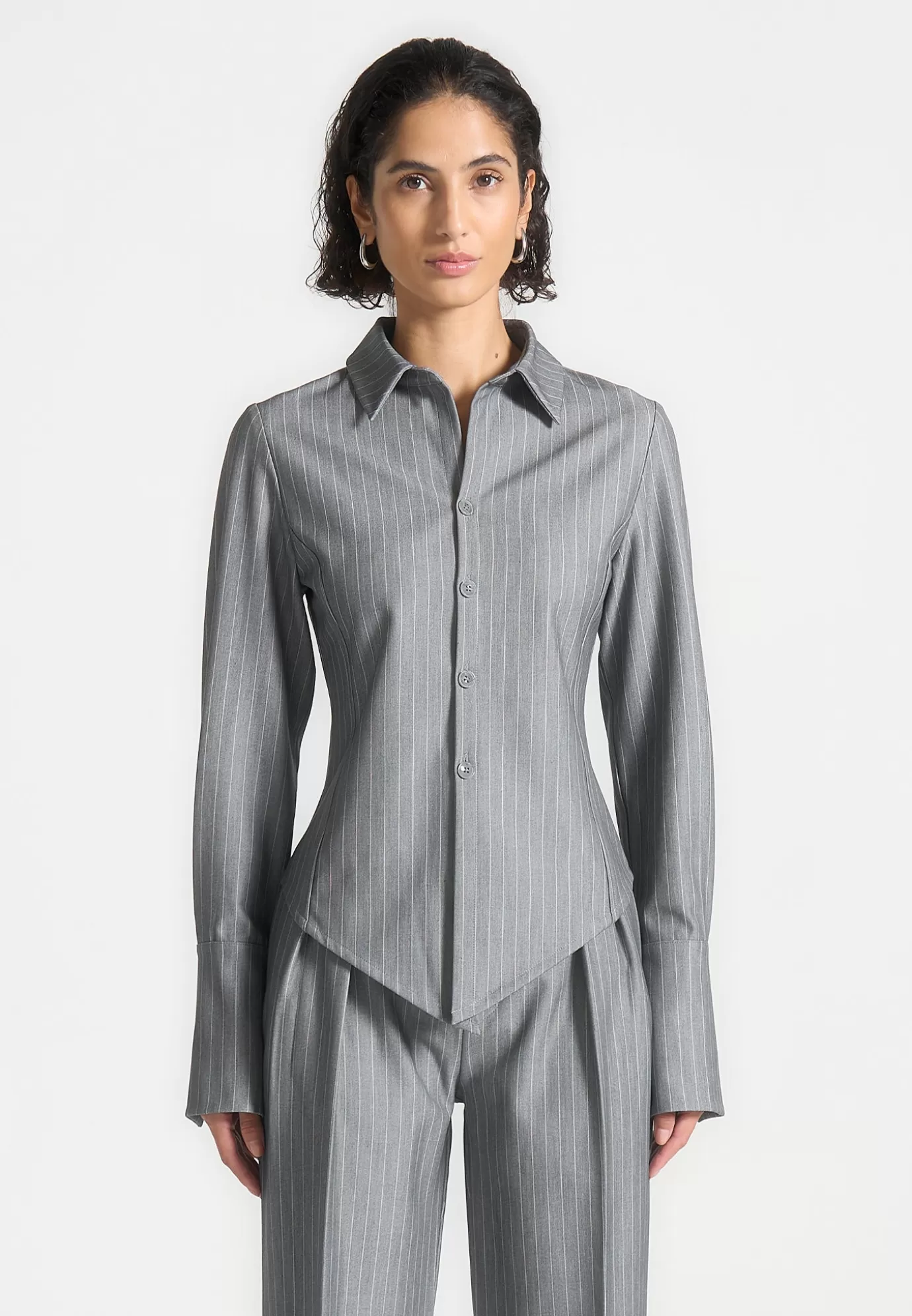 Shop Pinstripe Angled Shirt - Matching Sets