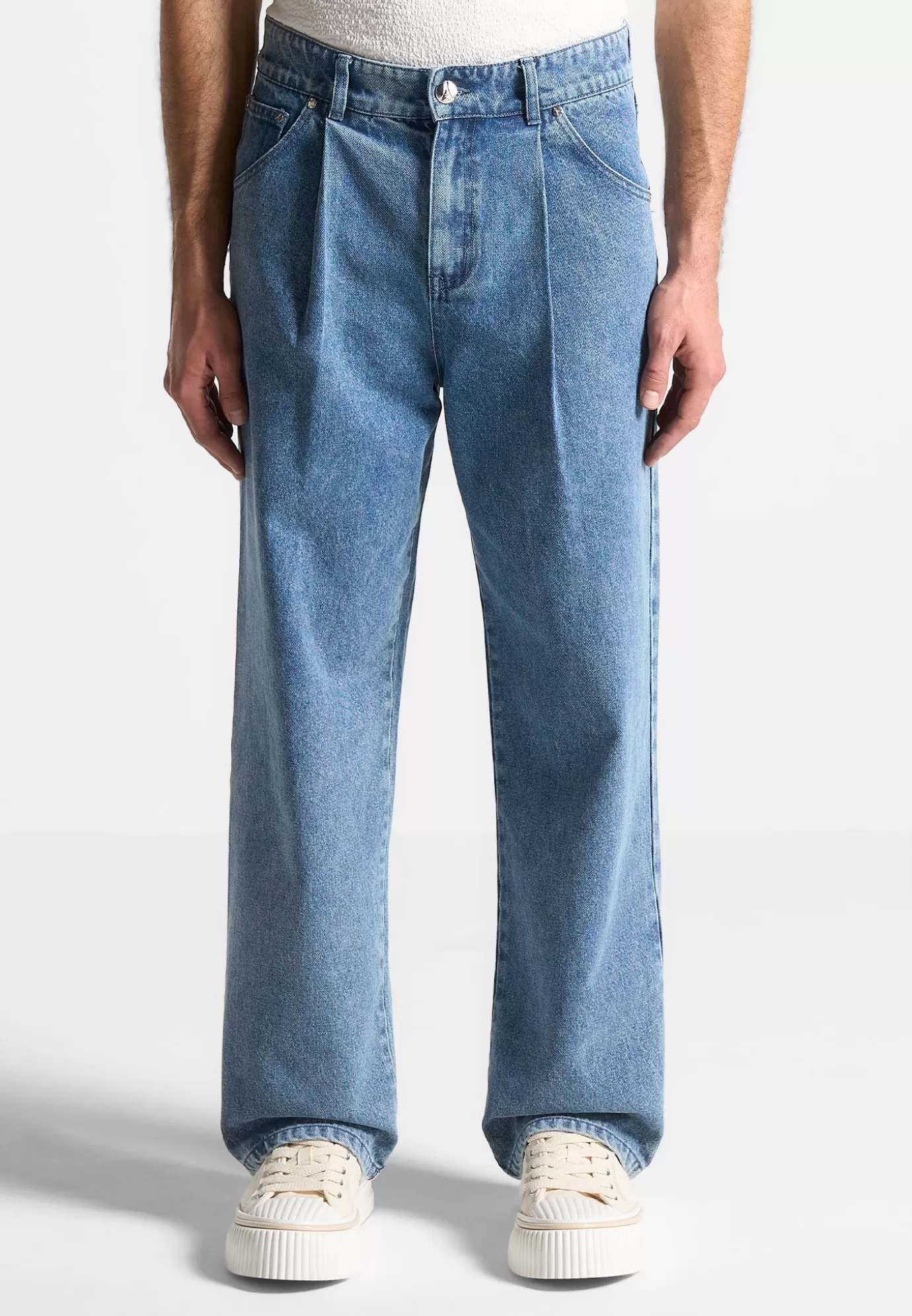 Fashion Pleated Jeans - Washed Jeans