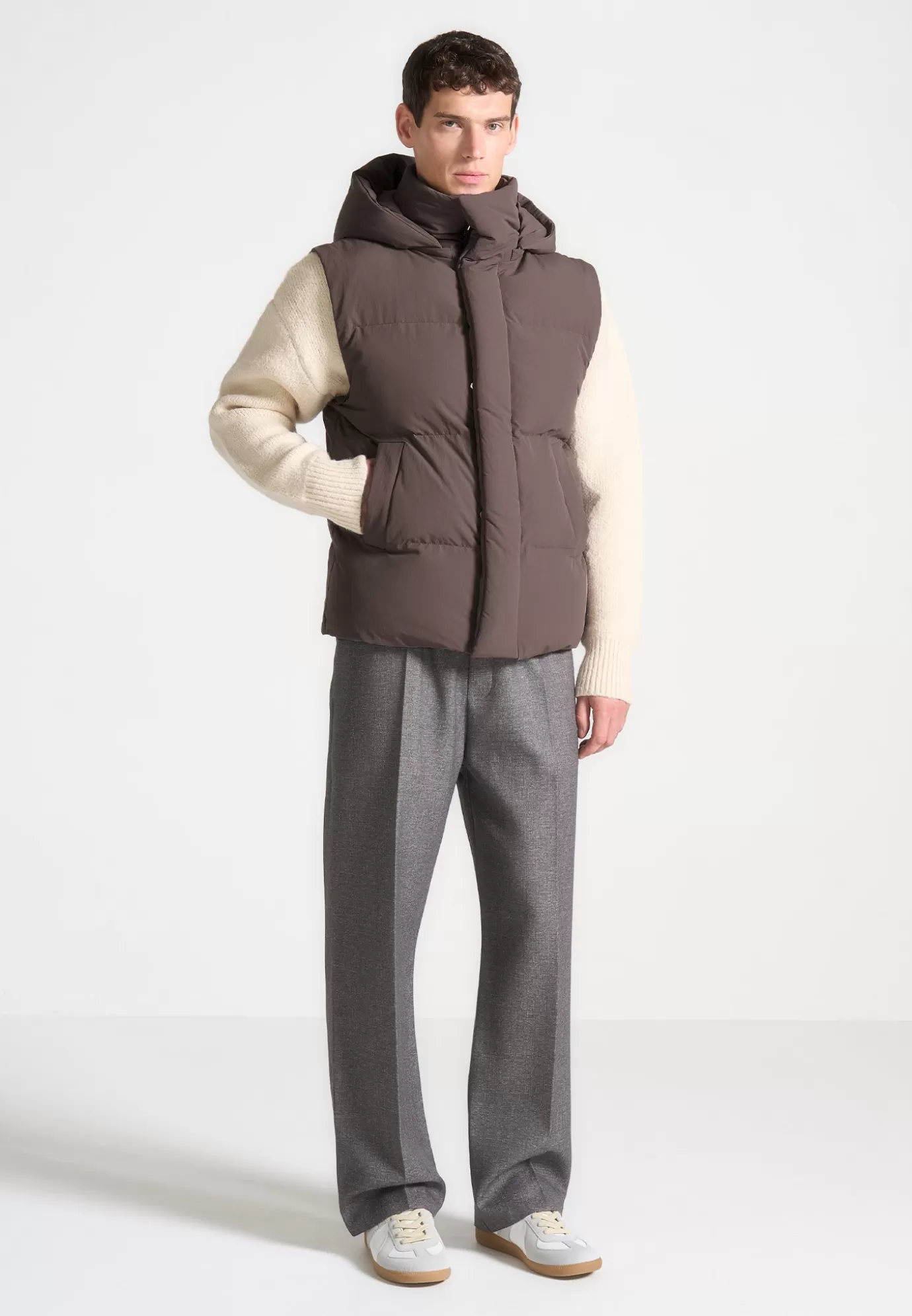 New Puffer Jacket With Removable Sleeves - Outerwear