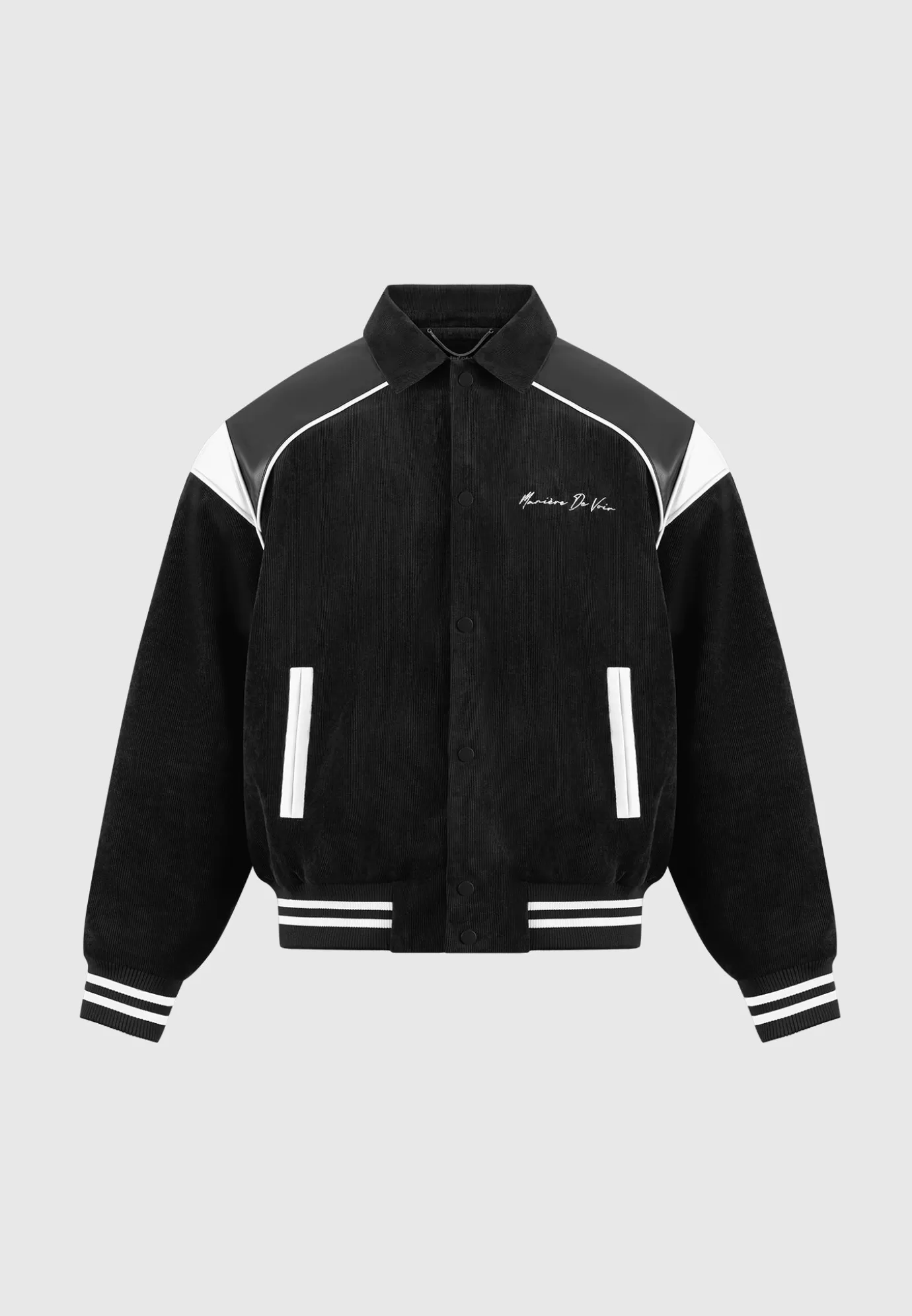 Cheap Raglan Corduroy Eiffel Varsity Jacket - Casual Jackets