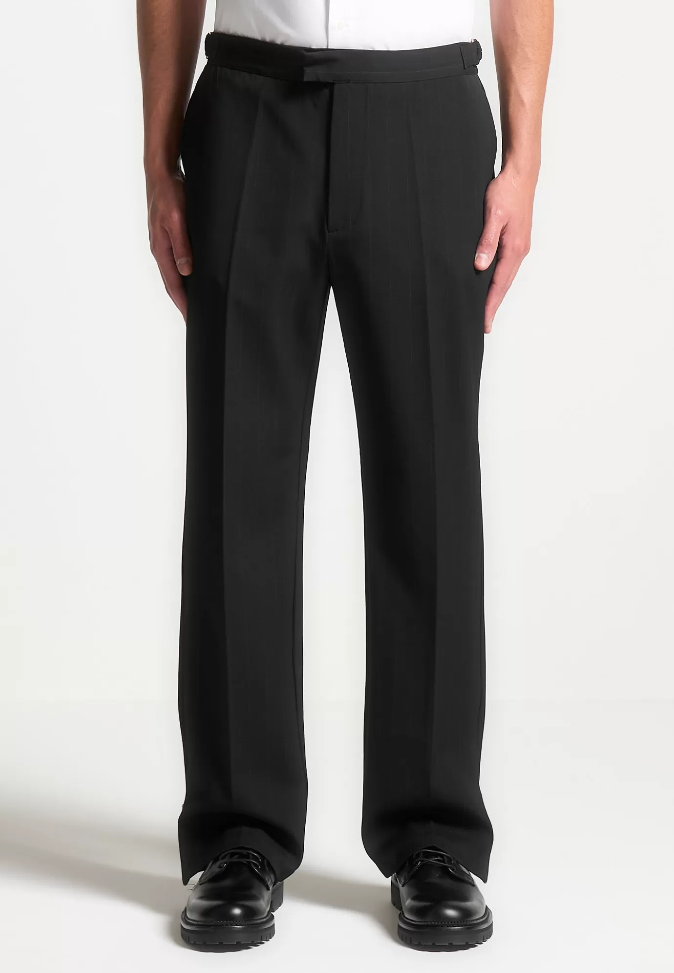 Outlet Regular Fit Pinstripe Tailored Trousers - Suits