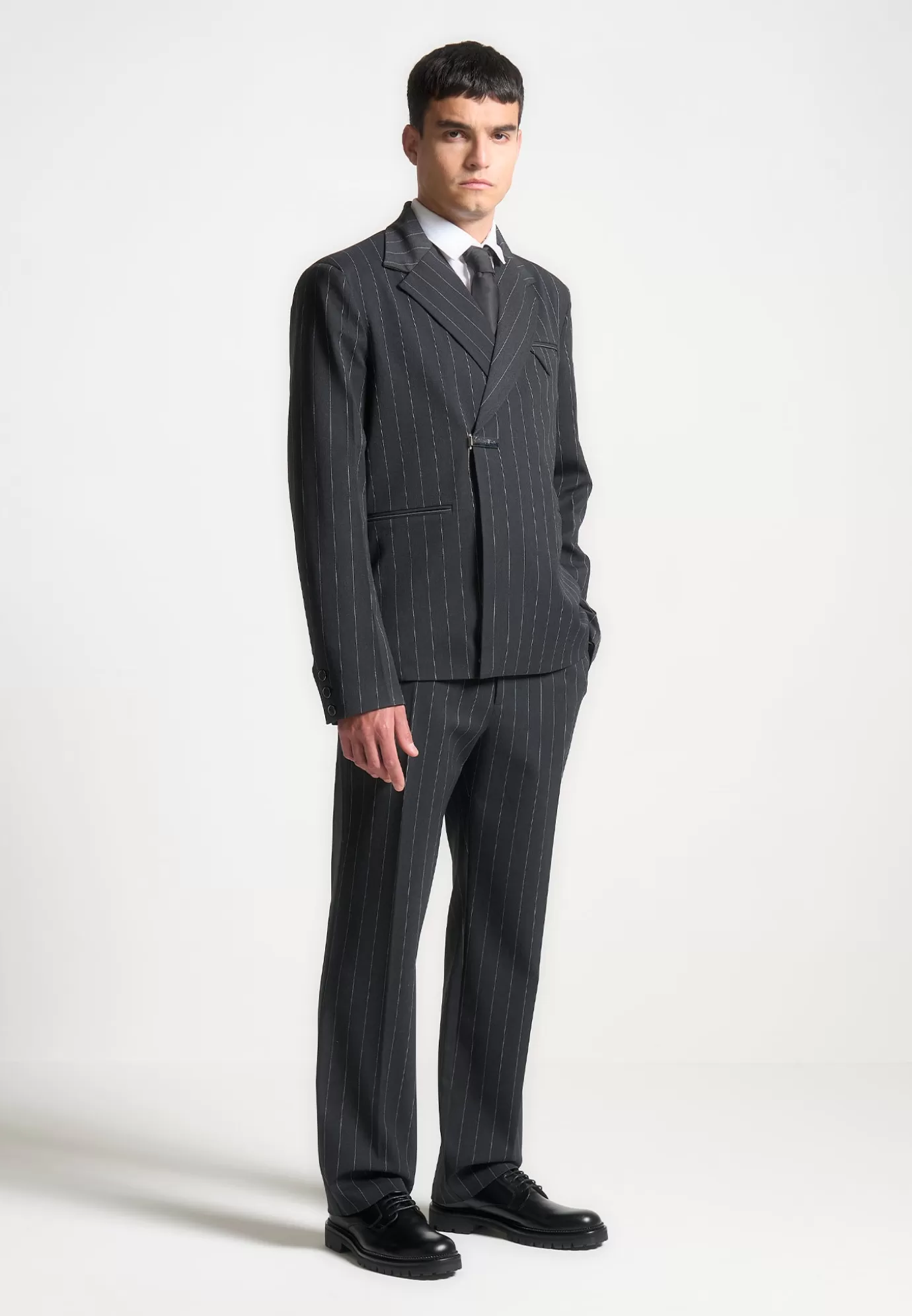 Cheap Regular Fit Pinstripe Tailored Trousers - Suits