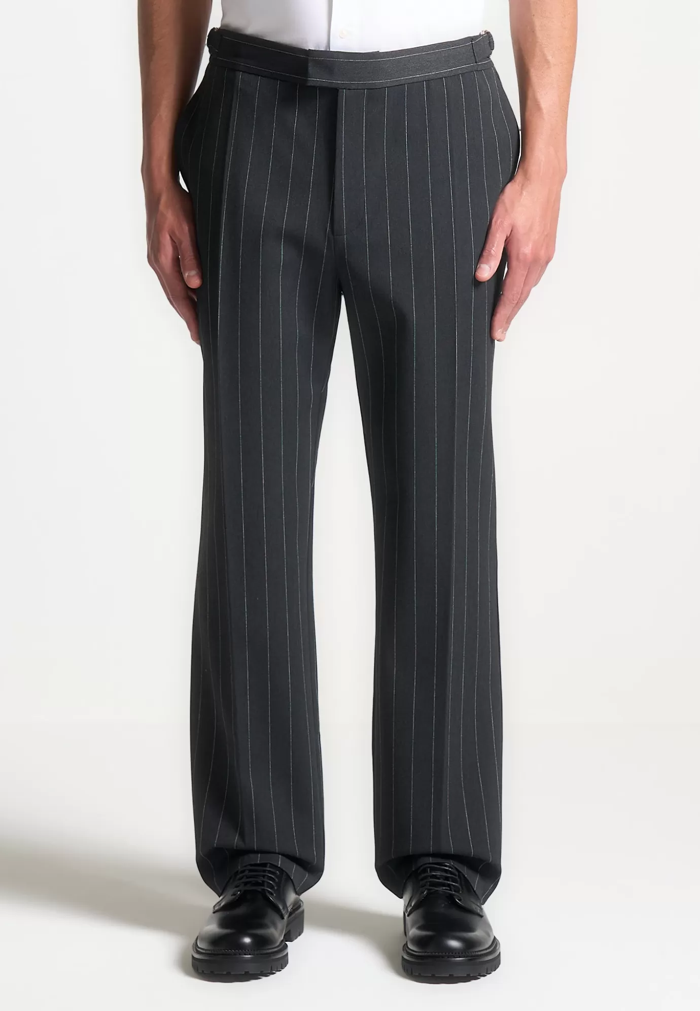 Cheap Regular Fit Pinstripe Tailored Trousers - Suits