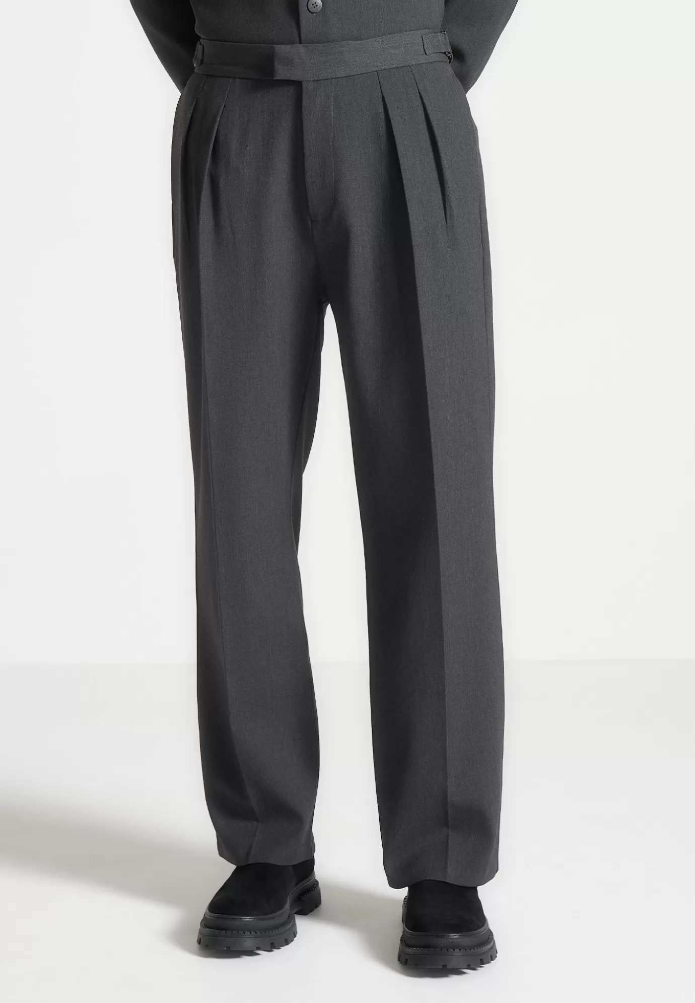 Best Relaxed Fit Hatched Tailored Trousers - Formal Co-ords