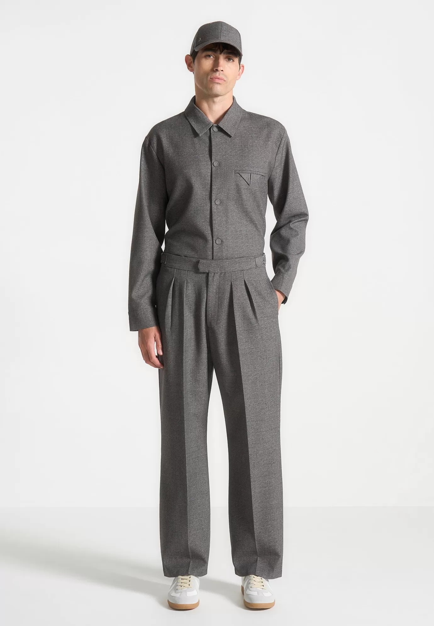 New Relaxed Fit Textured Tailored Trousers - Formal Co-ords