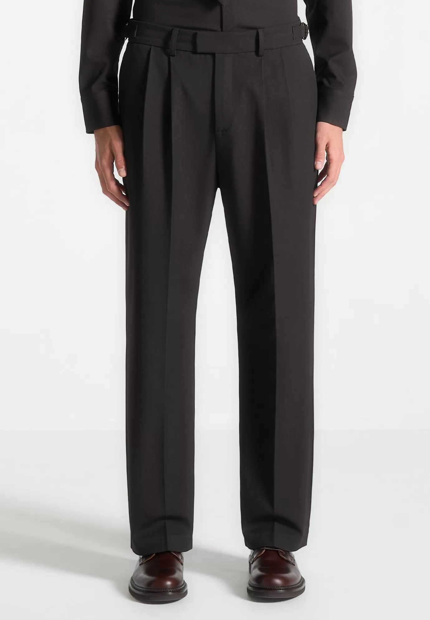 Sale Relaxed Fit Textured Twin Pleat Tailored Trousers - Formal Trousers