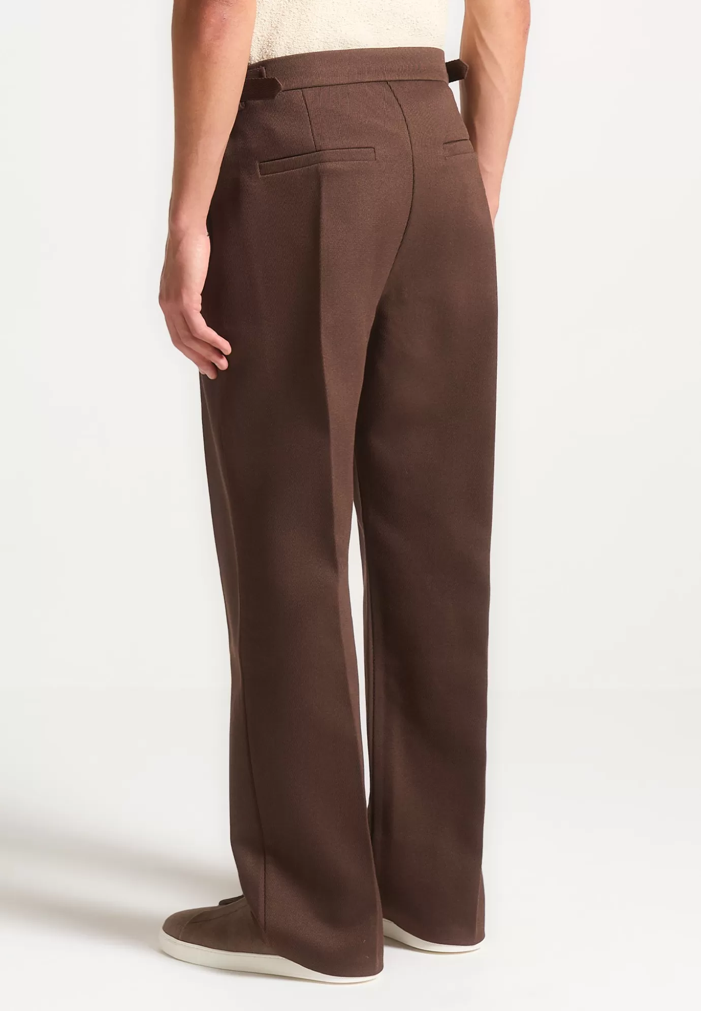 Outlet Relaxed Fit Twill Pleated Tailored Trousers - Formal Co-ords