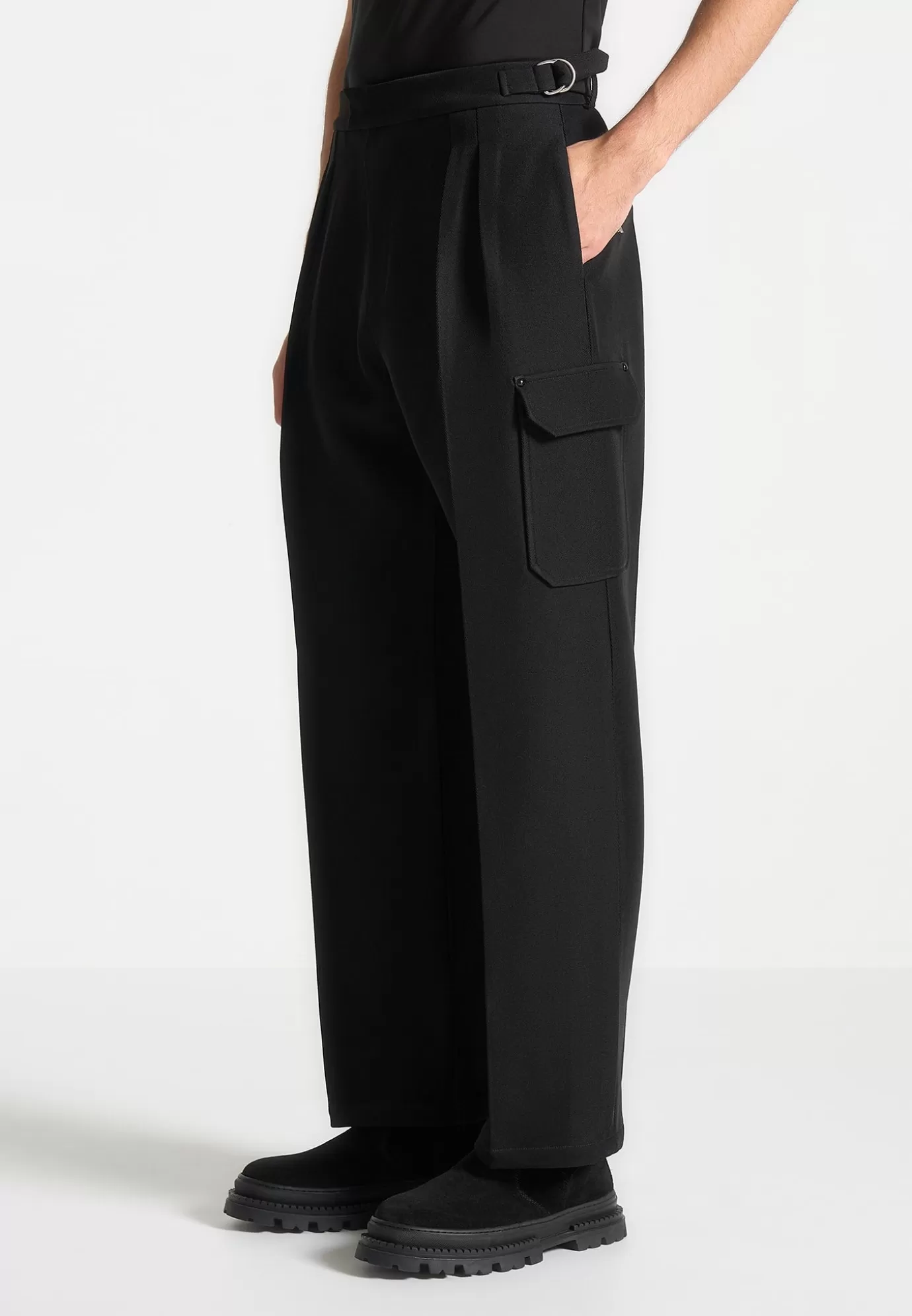 Discount Relaxed Fit Twill Pocket Trousers - Formal Trousers