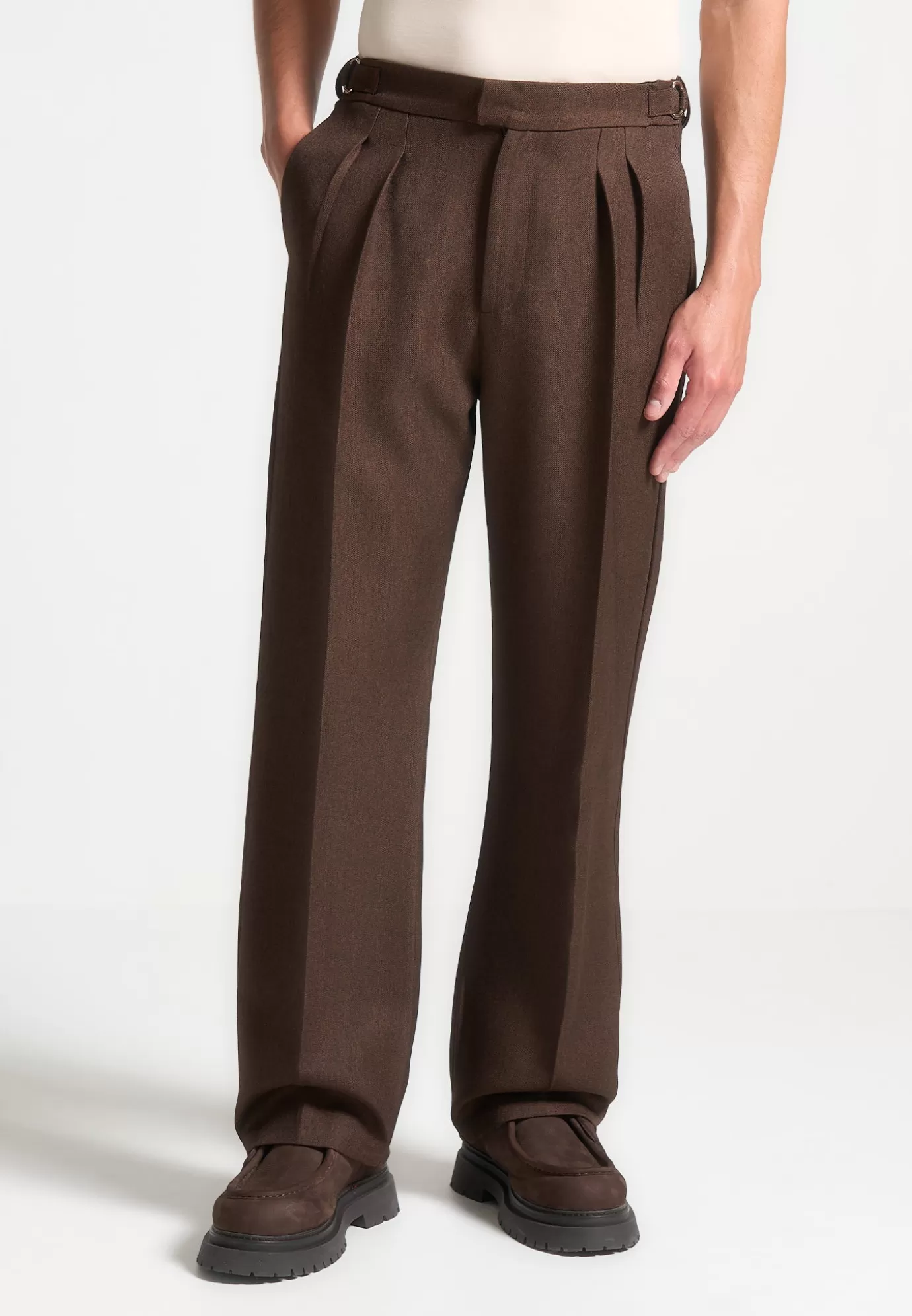 Store Relaxed Fit Twin Pleat Tailored Trousers - Suits